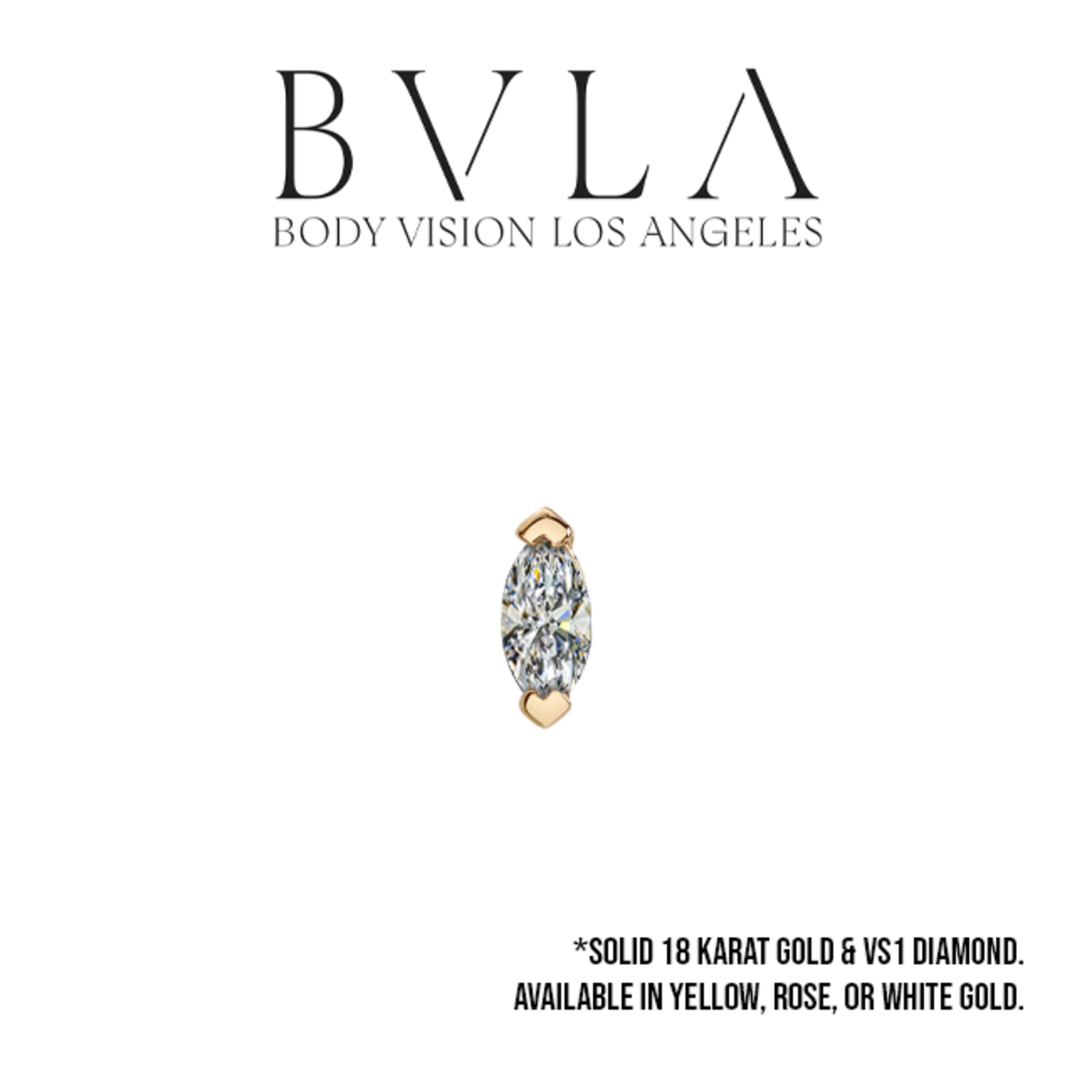 BVLA BVLA "V-Prong marquise" press fit end with 1.5x3 VS1 diamond