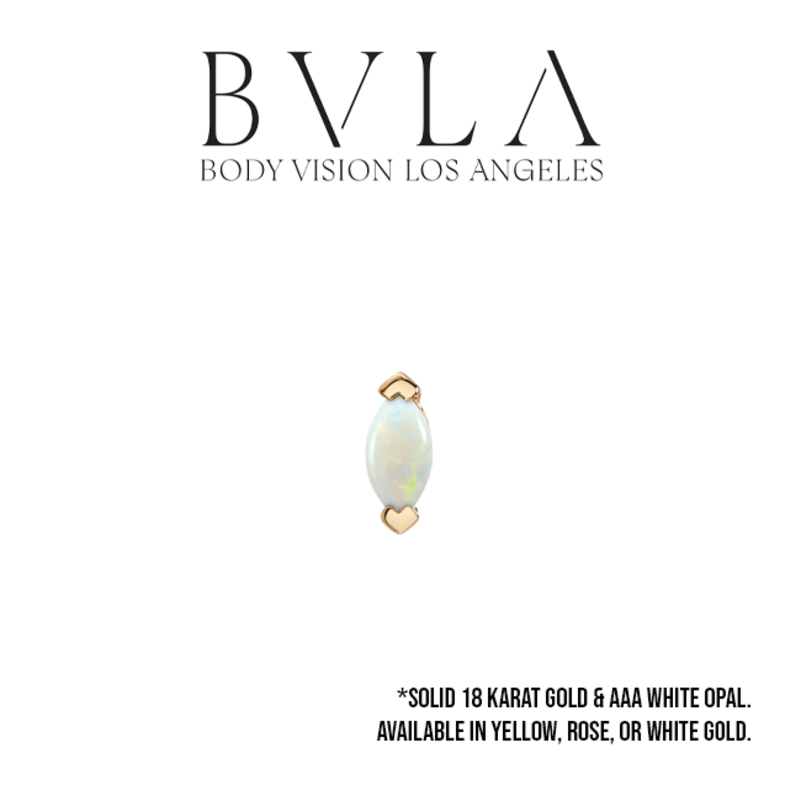BVLA BVLA "V-Prong Marquise" press fit end with 3x1.5 AA white opal.