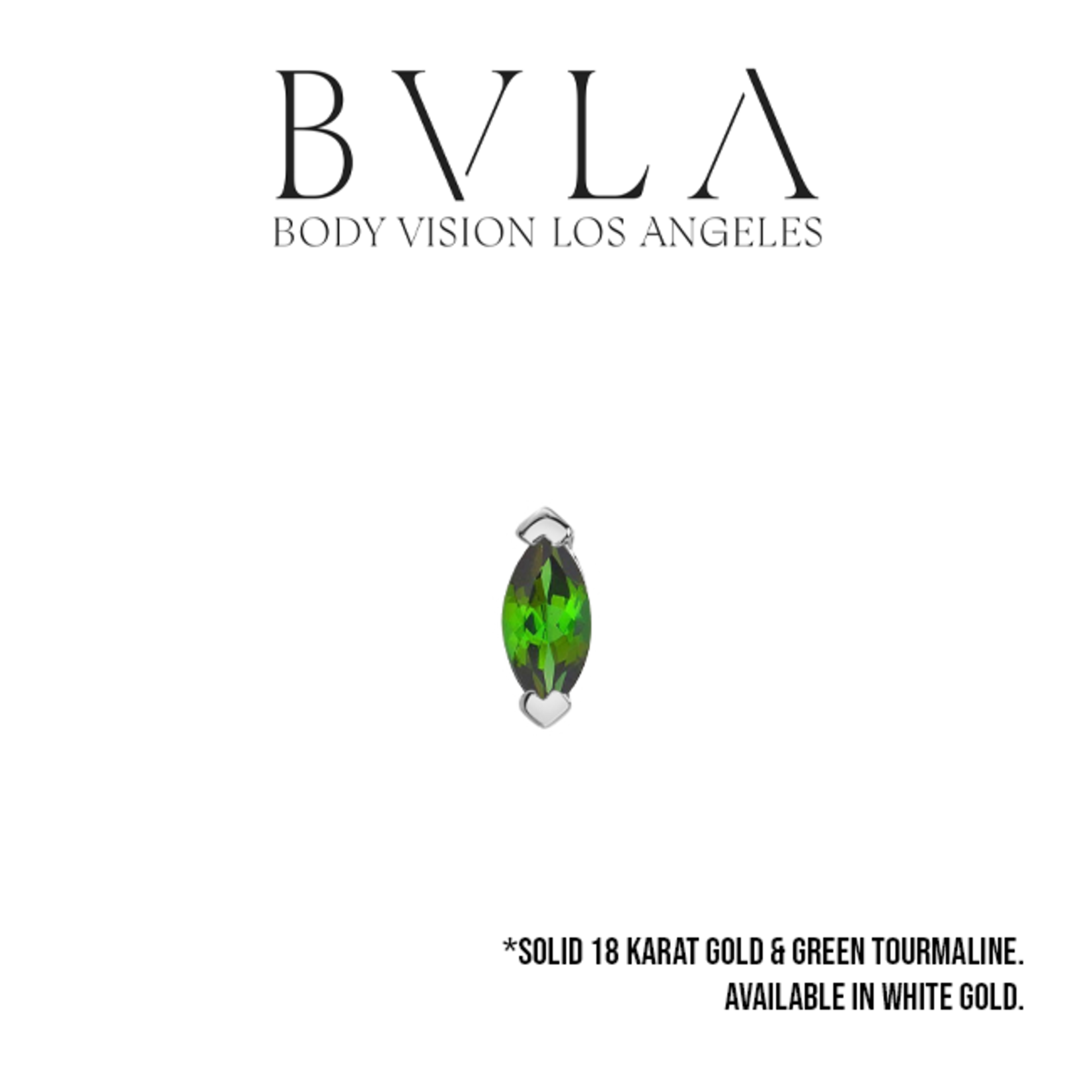 BVLA BVLA "V prong marquise" threaded end with 3x1.5 green tourmaline