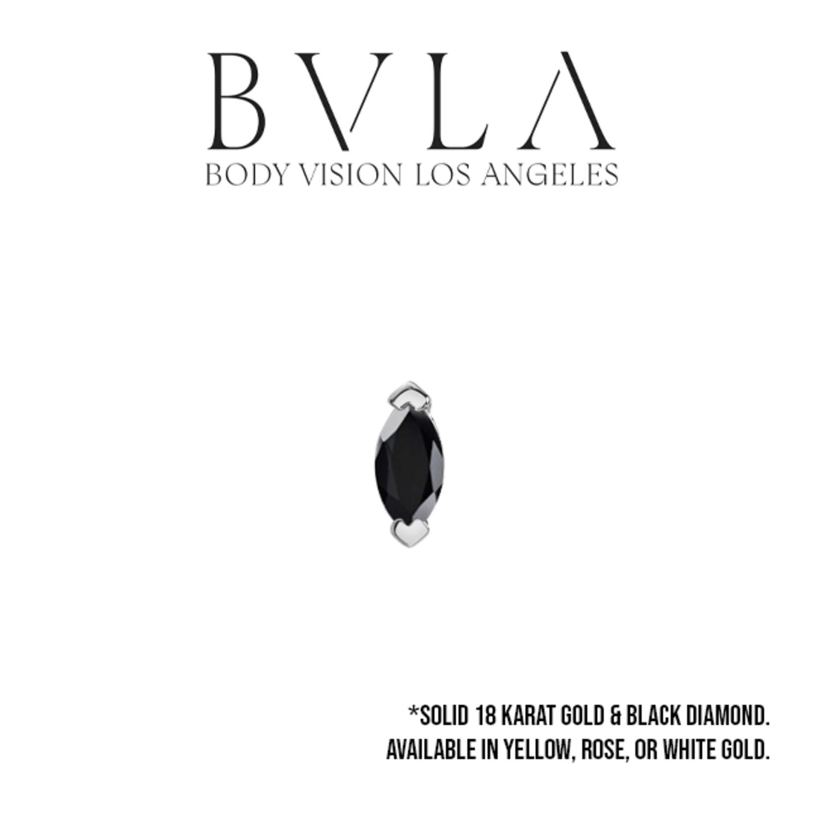 BVLA BVLA "V-Prong Marquise" press fit end with 3x1.5 black diamond