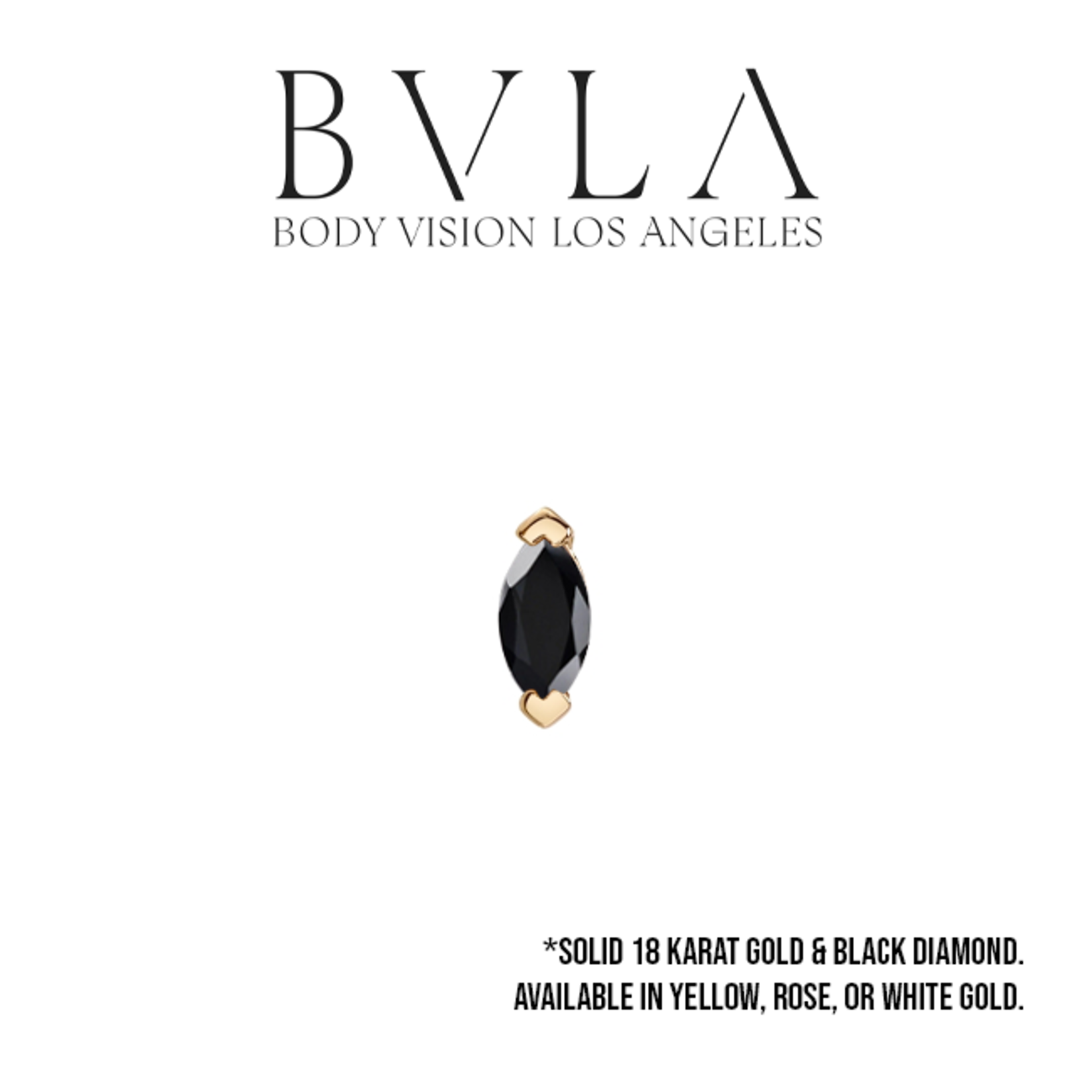BVLA BVLA "V-Prong Marquise" press fit end with 3x1.5 black diamond