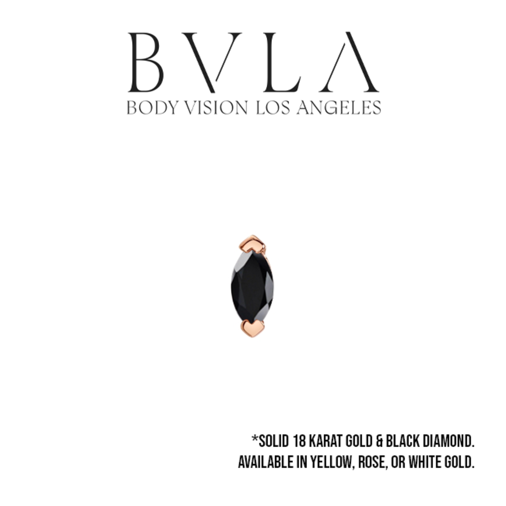 BVLA BVLA "V-Prong Marquise" press fit end with 3x1.5 black diamond