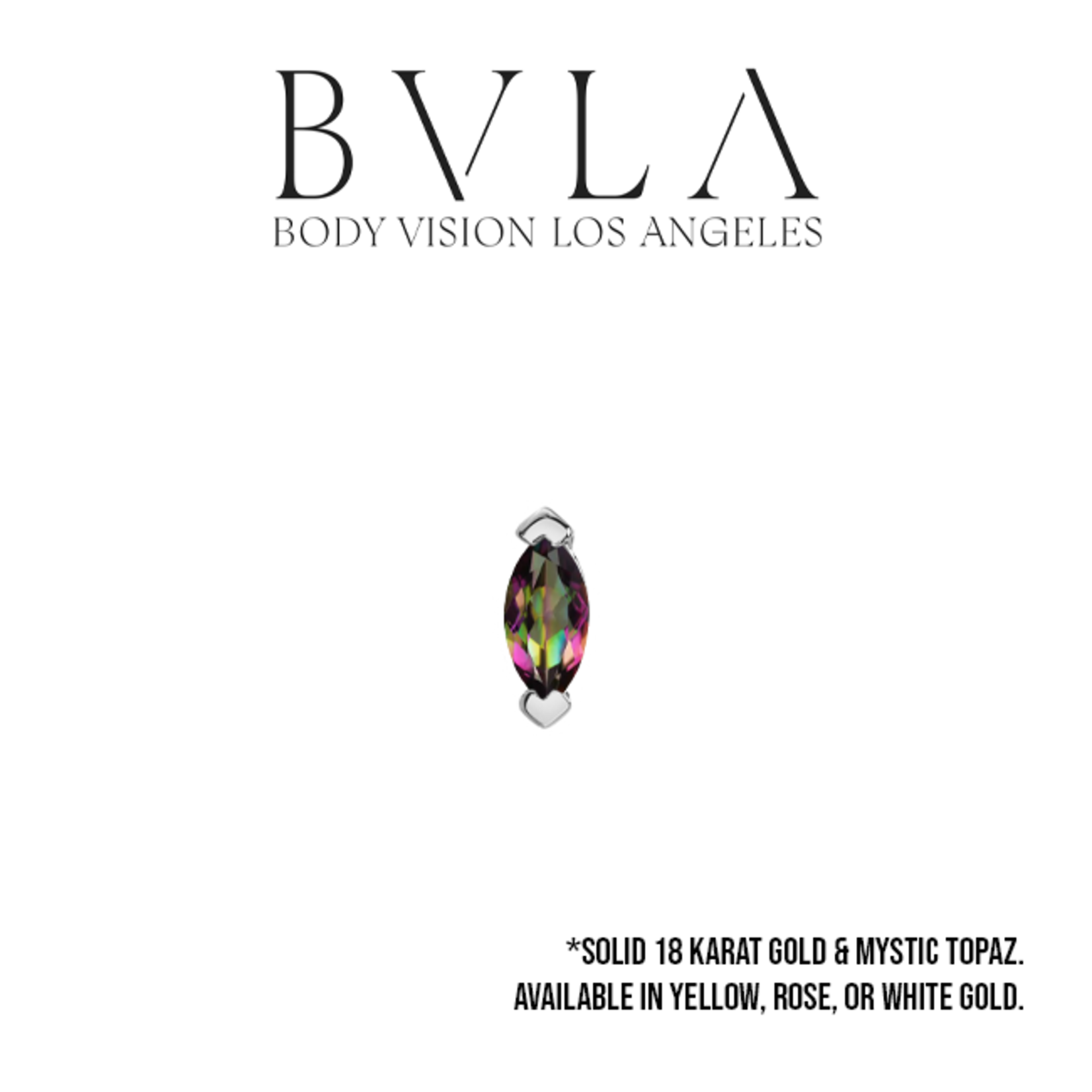 BVLA BVLA "V-Prong Marquise" press fit end with 3x1.5 mystic topaz