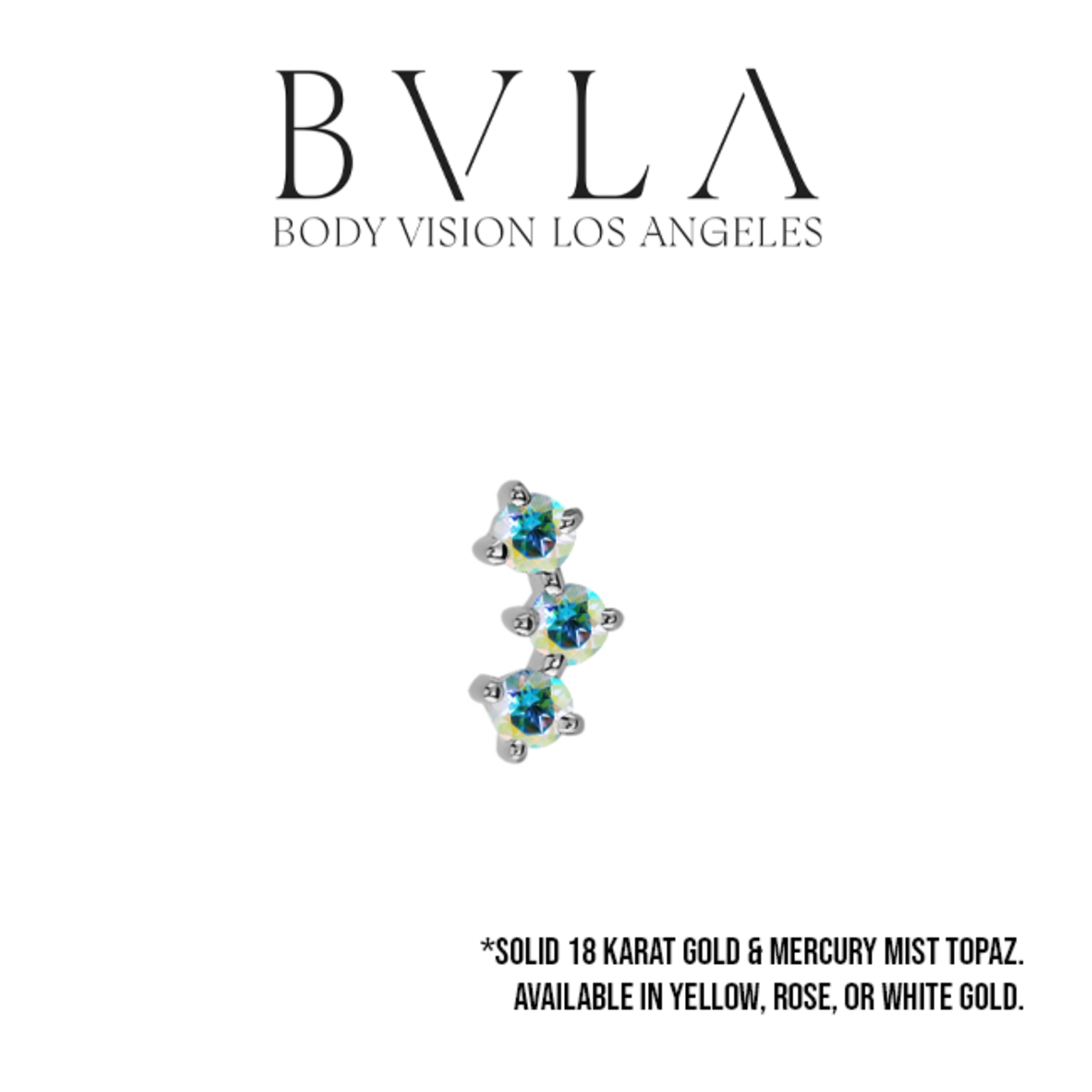 BVLA BVLA "Muse" threaded end with 3x 1.5 Mercury Mist Topaz