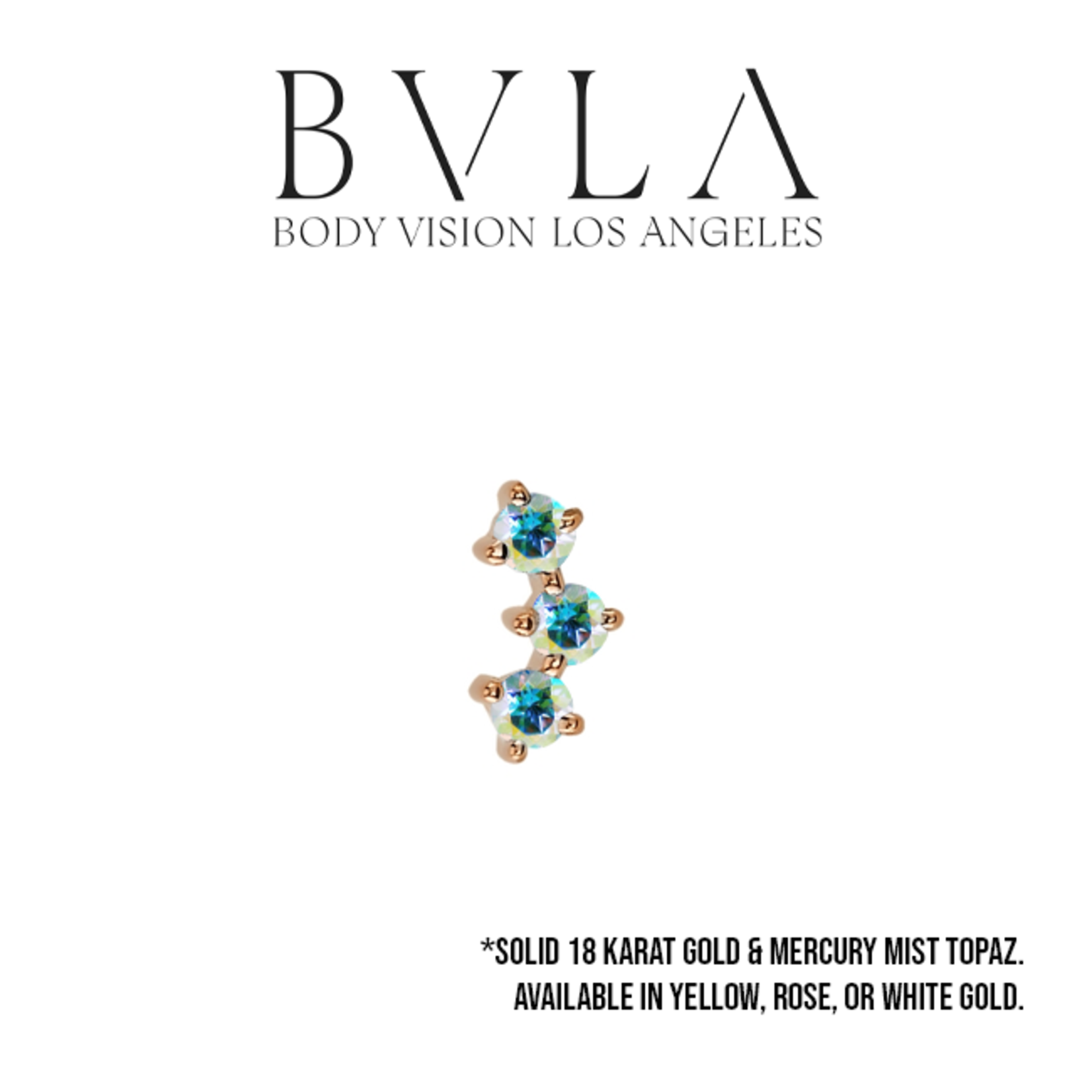 BVLA BVLA "Muse" threaded end with 3x 1.5 Mercury Mist Topaz