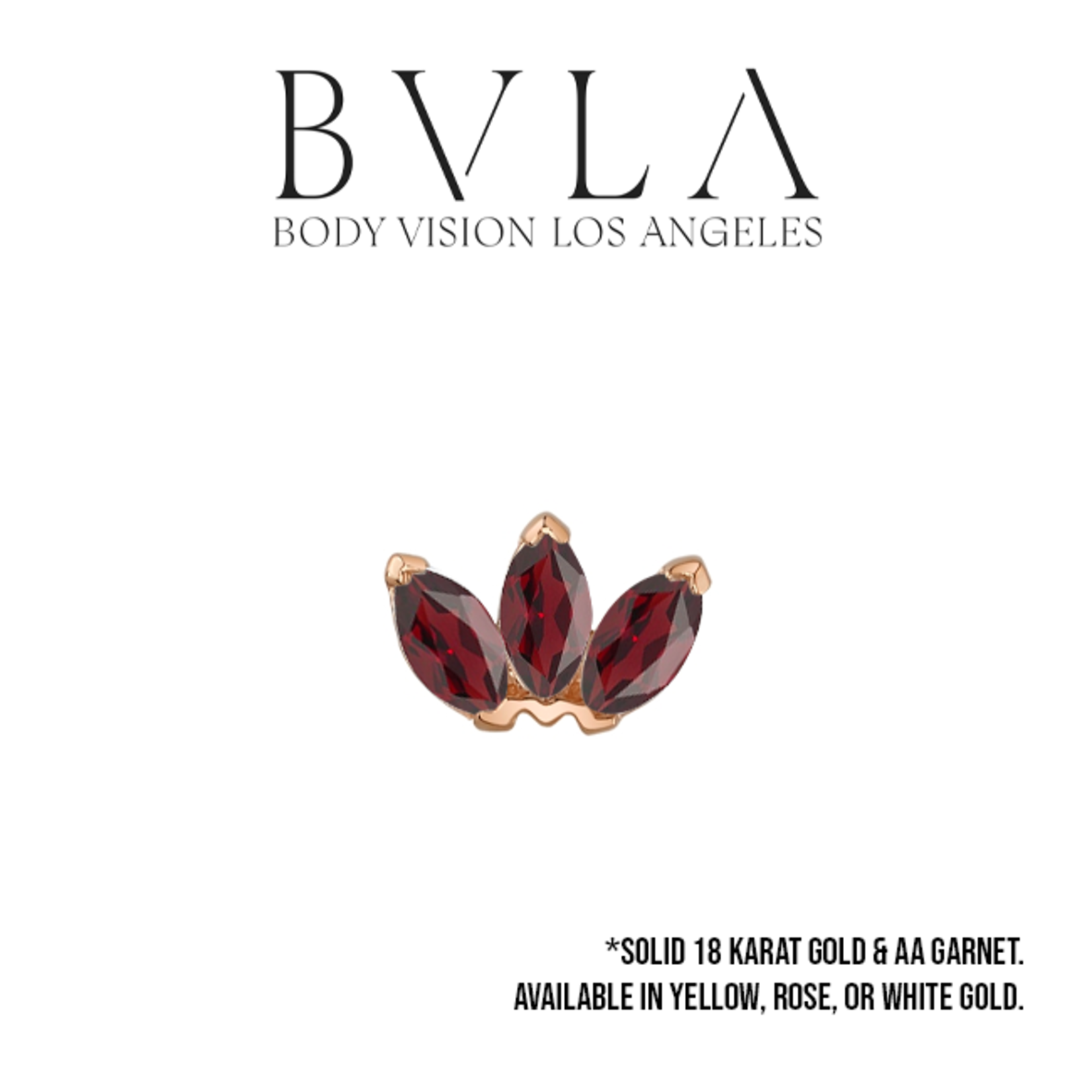 BVLA BVLA "Marquise Fan" press-fit end with 3x 3x1.5 AA Garnet