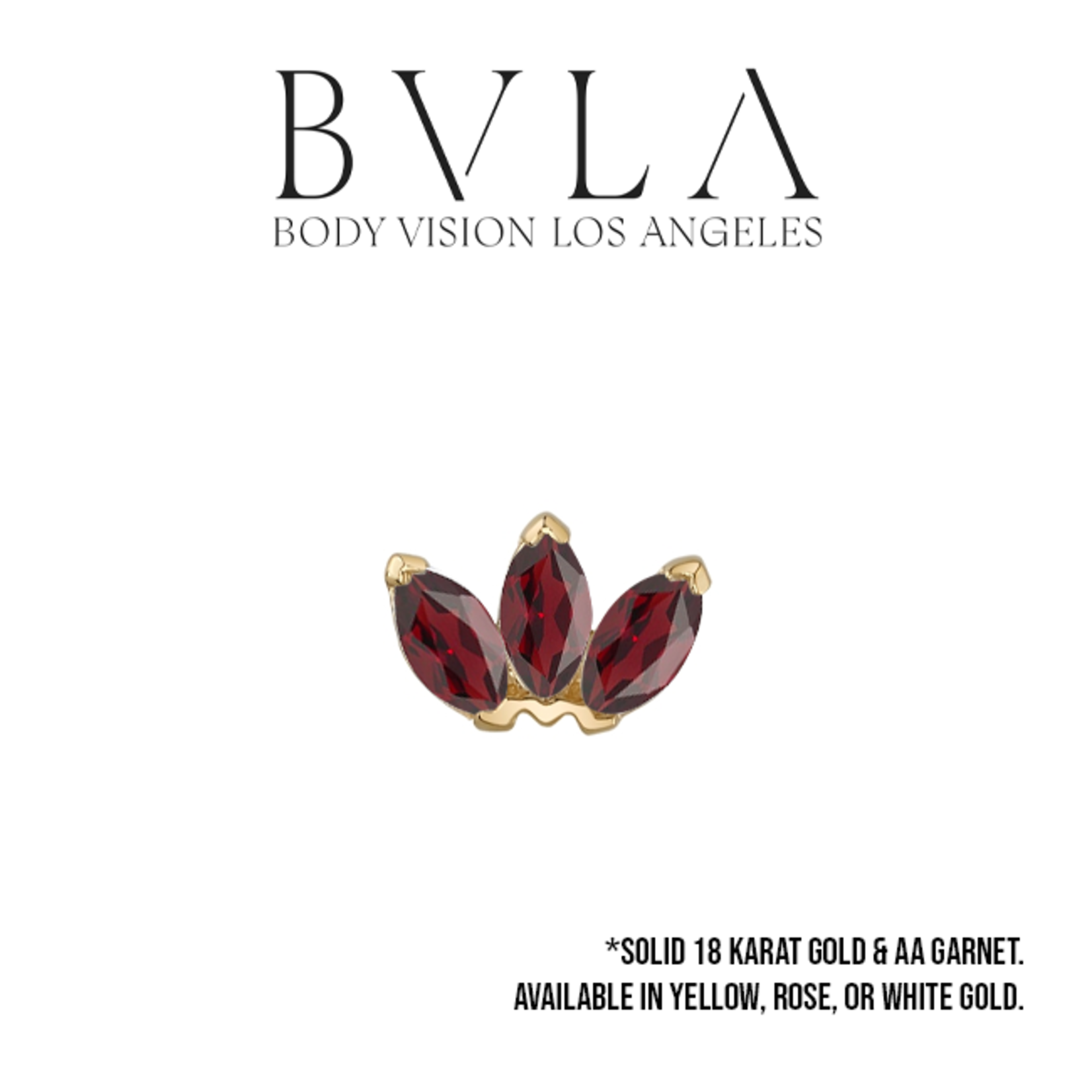 BVLA BVLA "Marquise Fan" press-fit end with 3x 3x1.5 AA Garnet
