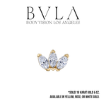 BVLA BVLA "Tiny Marquise Fan" threaded end with CZ