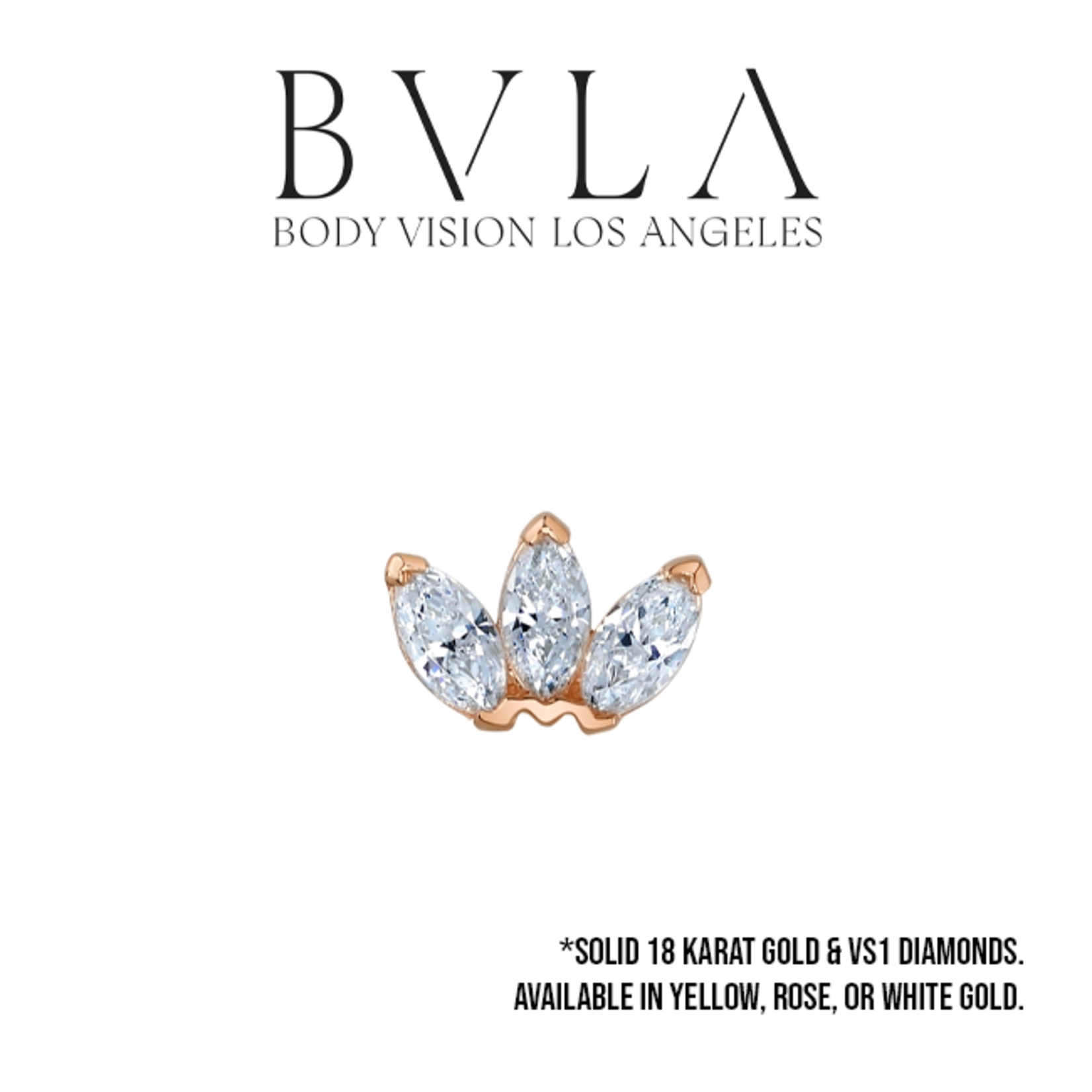 BVLA BVLA Marquise Fan press fit end with VS1 Diamonds