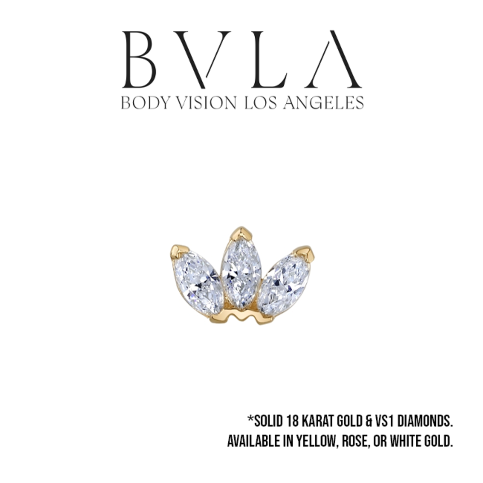 BVLA BVLA Marquise Fan press fit end with VS1 Diamonds
