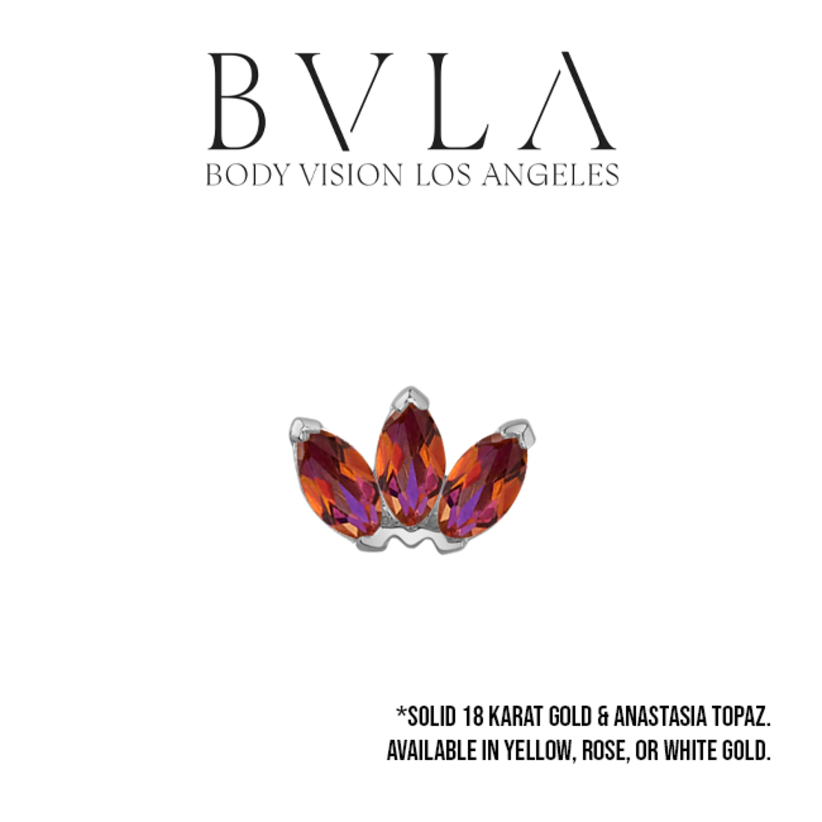 BVLA BVLA "Marquise Fan"press fit end with 3x 1.5x3 Anastasia Topaz