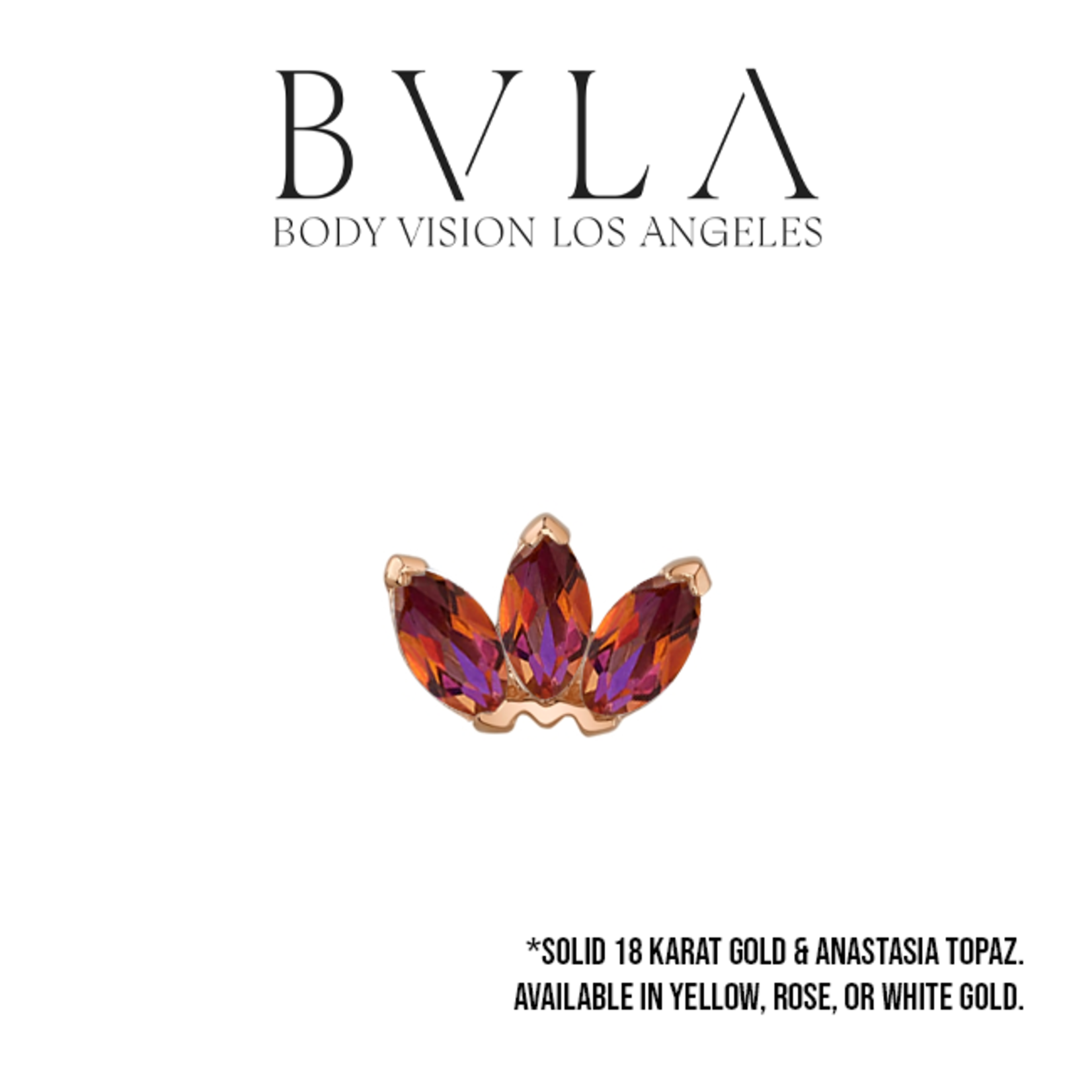 BVLA BVLA "Marquise Fan"press fit end with 3x 1.5x3 Anastasia Topaz