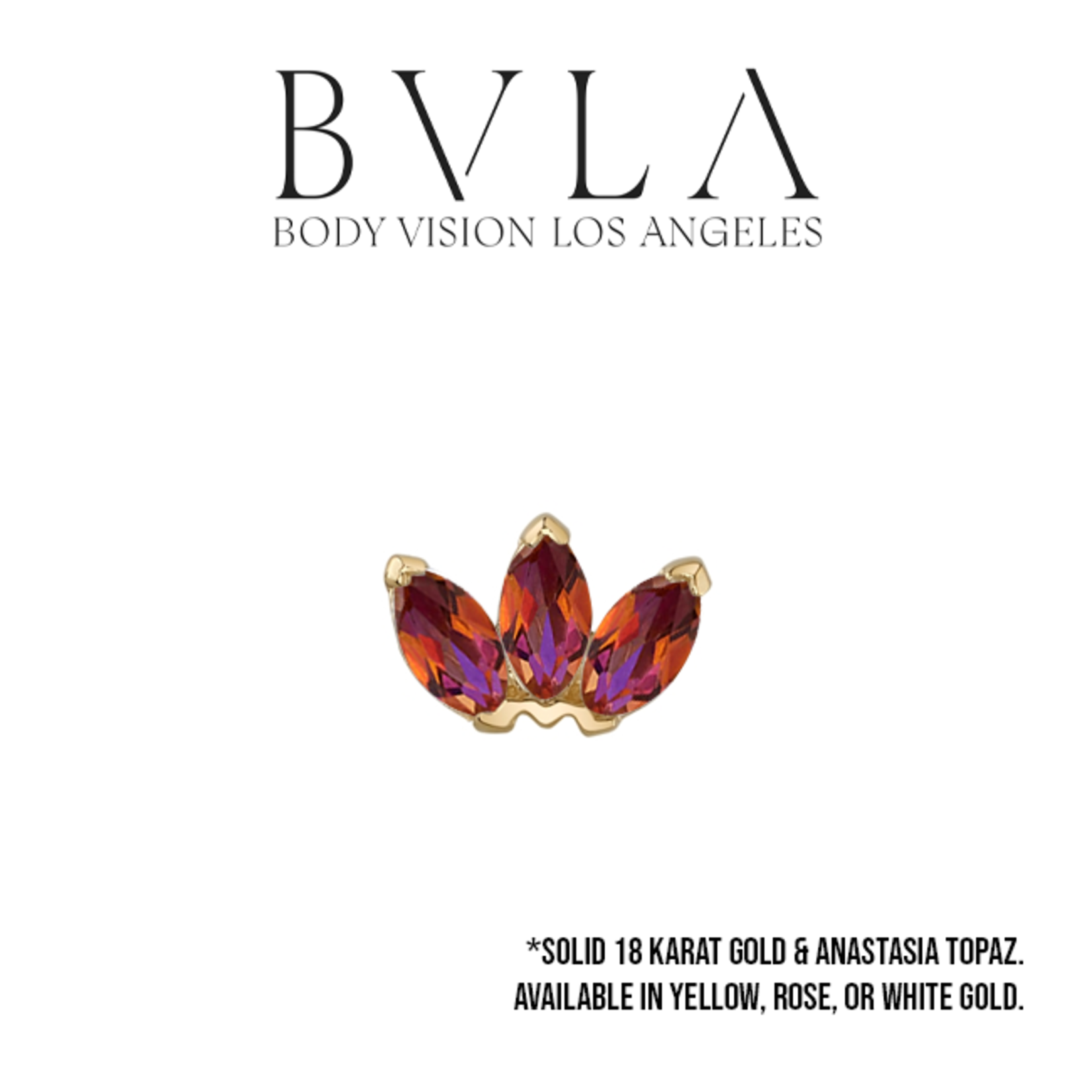 BVLA BVLA "Marquise Fan"press fit end with 3x 1.5x3 Anastasia Topaz