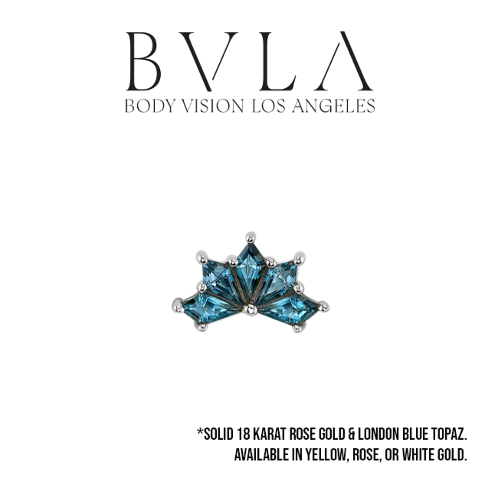 BVLA BVLA 9.5x5 "Spirit" threaded end with 5x 4x2 London Blue Topaz kites