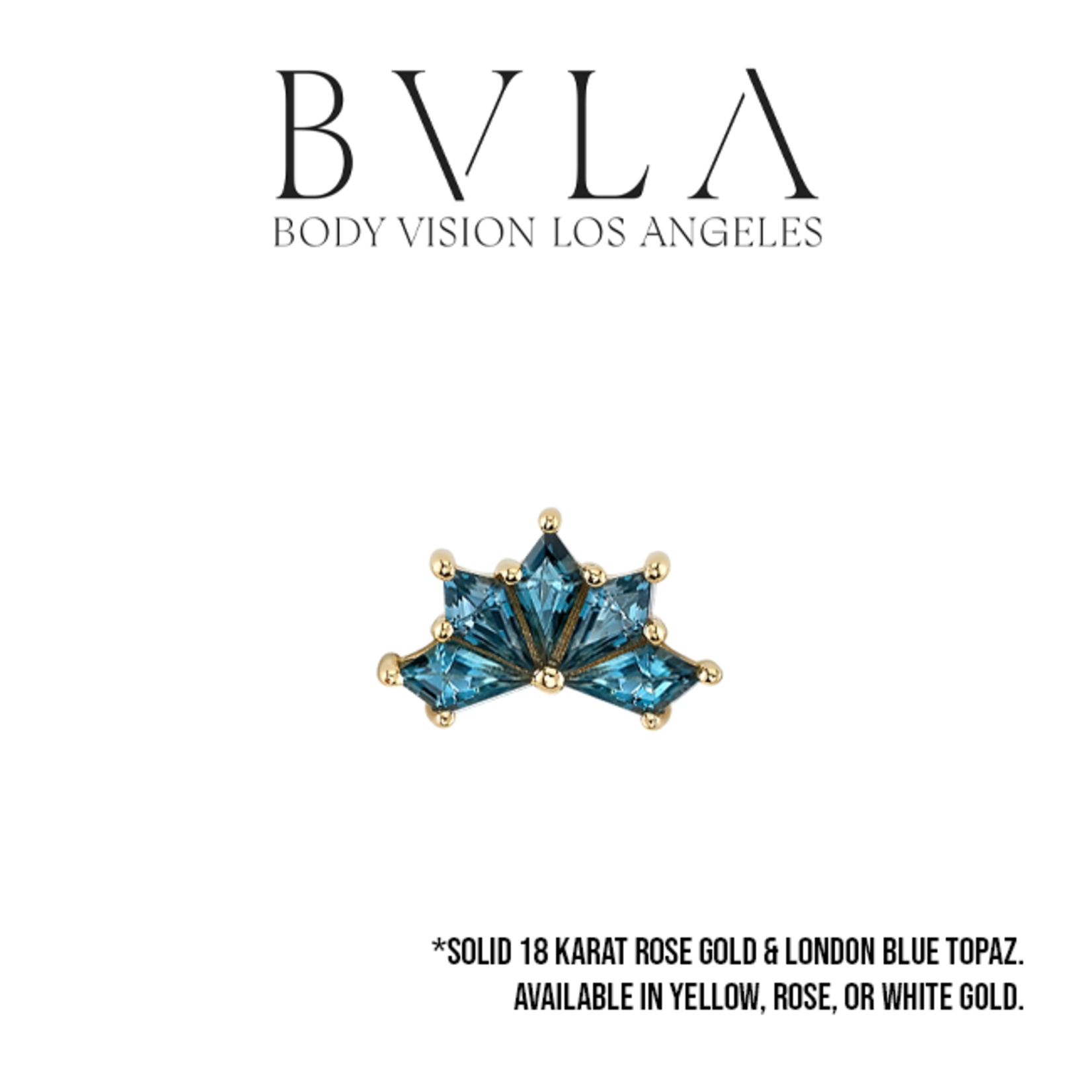 BVLA BVLA 9.5x5 "Spirit" threaded end with 5x 4x2 London Blue Topaz kites