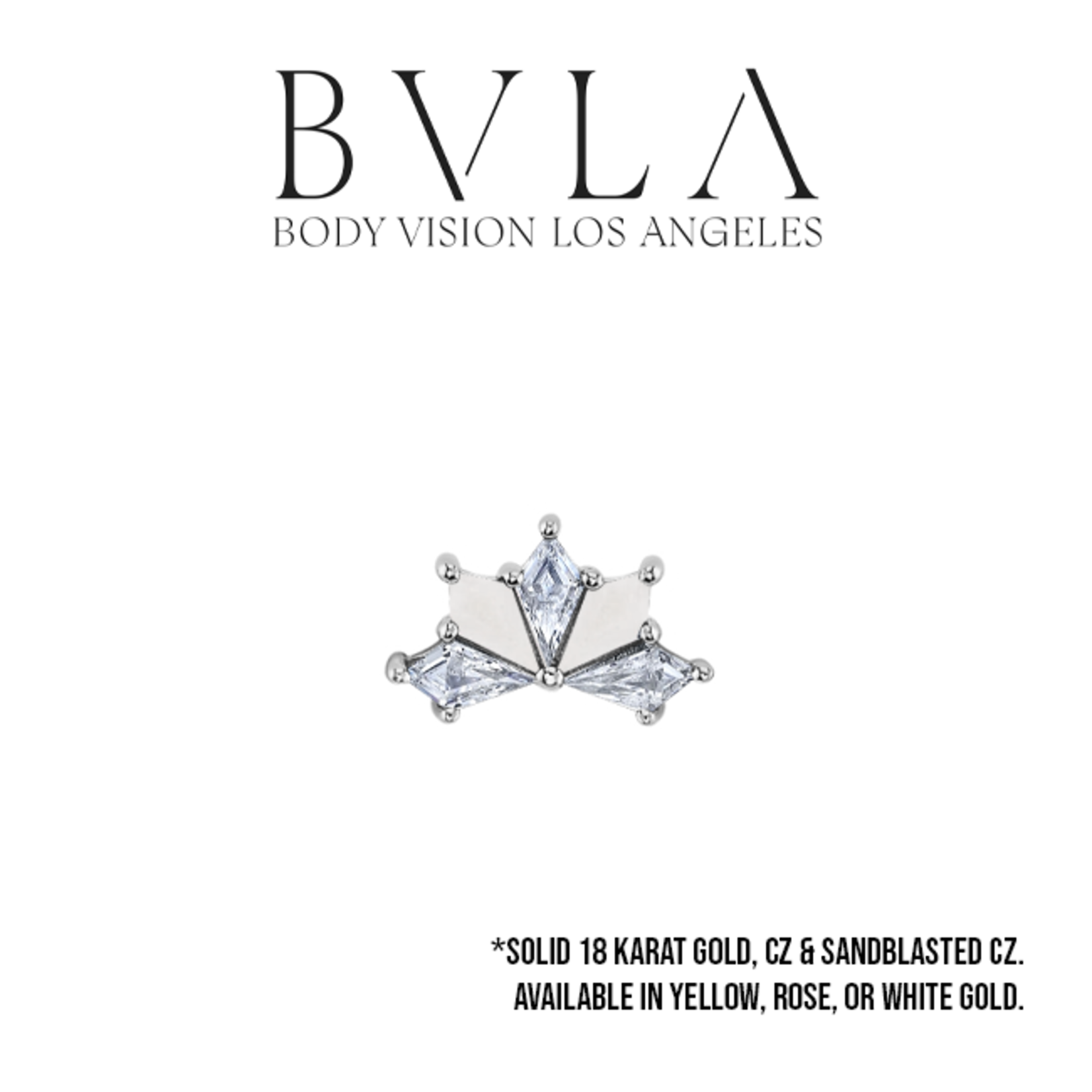 BVLA BVLA "Spirit" threaded end with alternating 4x2 CZ & Sandblasted CZ kites