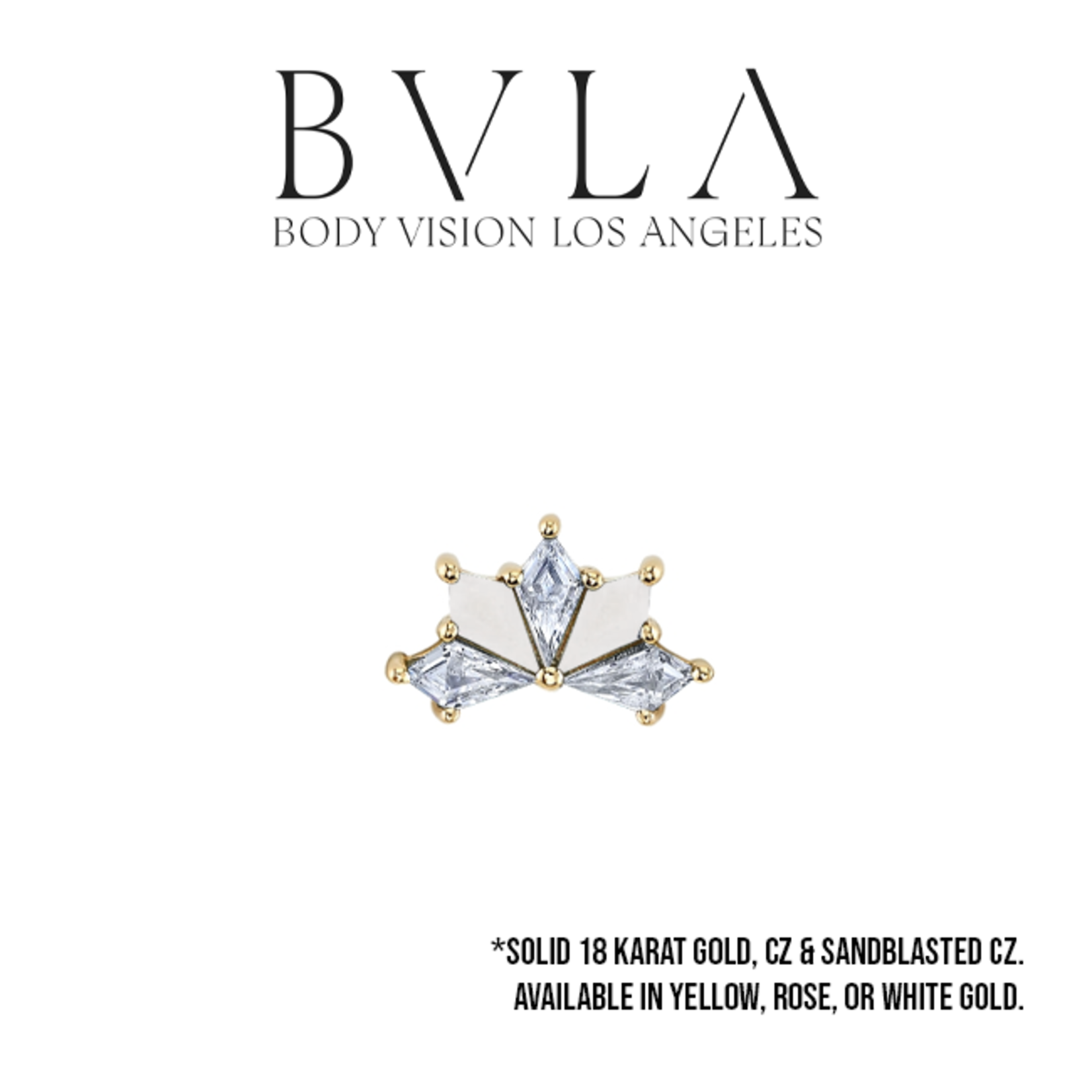 BVLA BVLA "Spirit" threaded end with alternating 4x2 CZ & Sandblasted CZ kites
