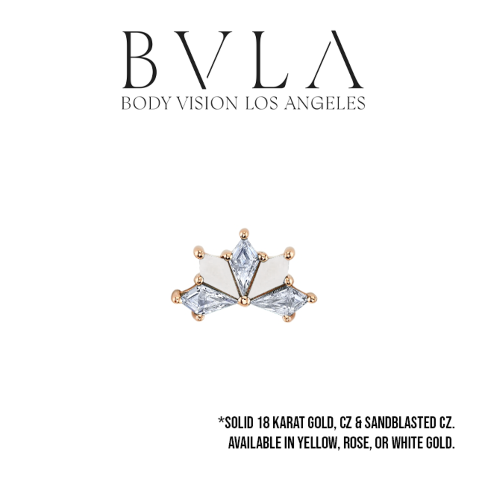 BVLA BVLA "Spirit" threaded end with alternating 4x2 CZ & Sandblasted CZ kites
