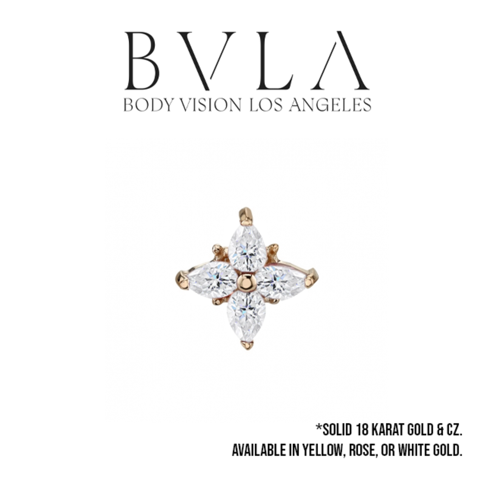 BVLA BVLA "Pear Pleades" threaded end with 4x 4x2.5 pear cut CZ