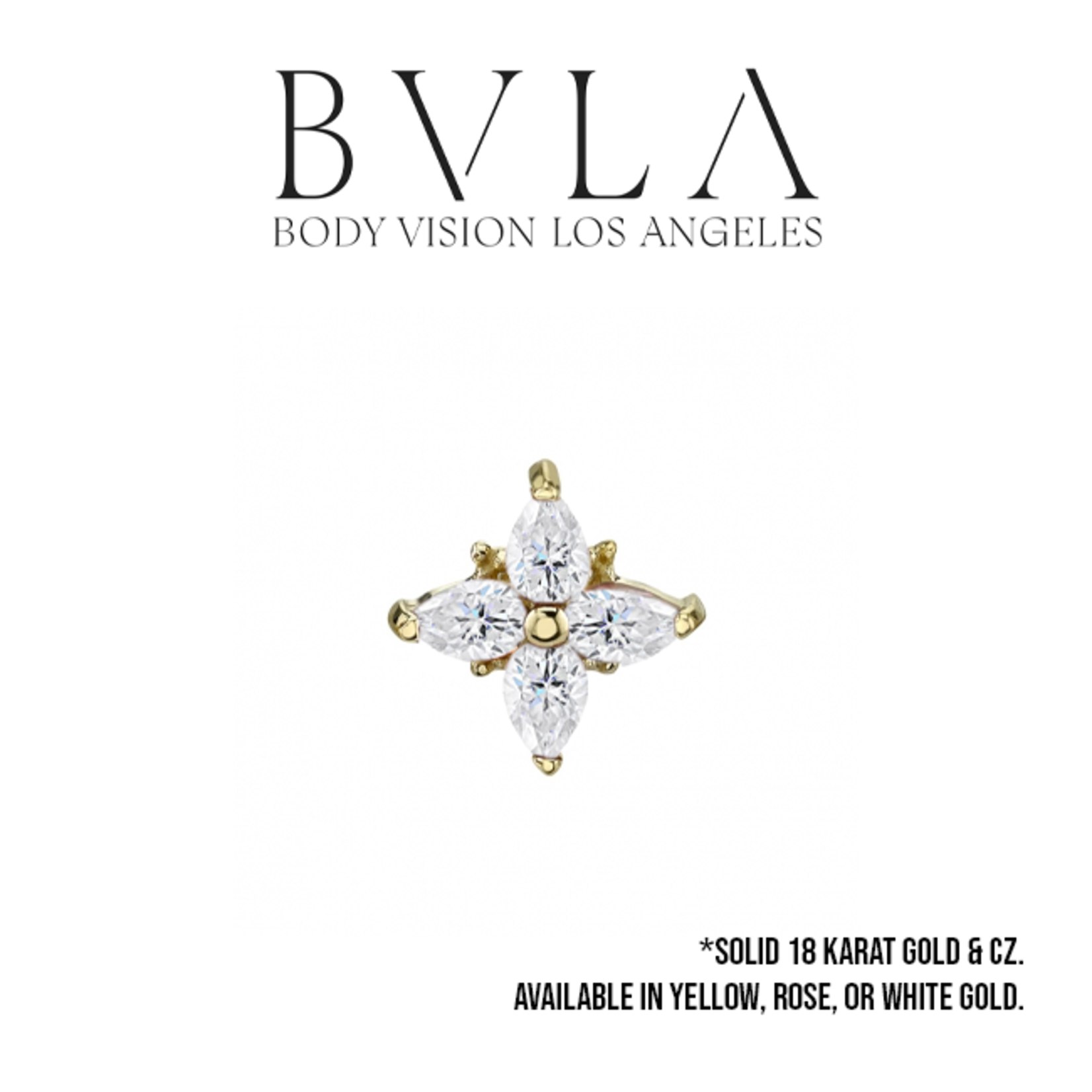 BVLA BVLA "Pear Pleades" threaded end with 4x 4x2.5 pear cut CZ