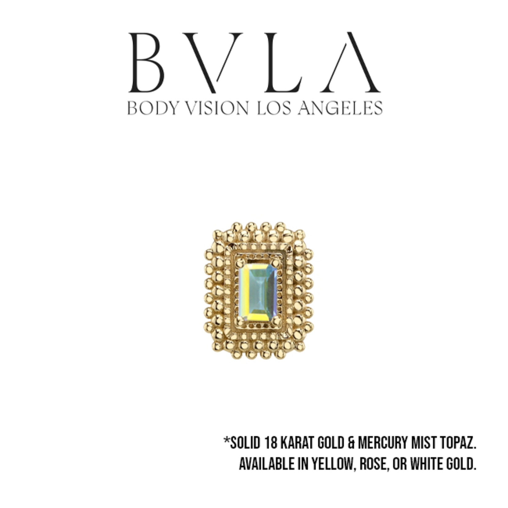 BVLA BVLA 7x5 "Afghan Baguette" threaded end with 3x2 Mercury Mist Topaz
