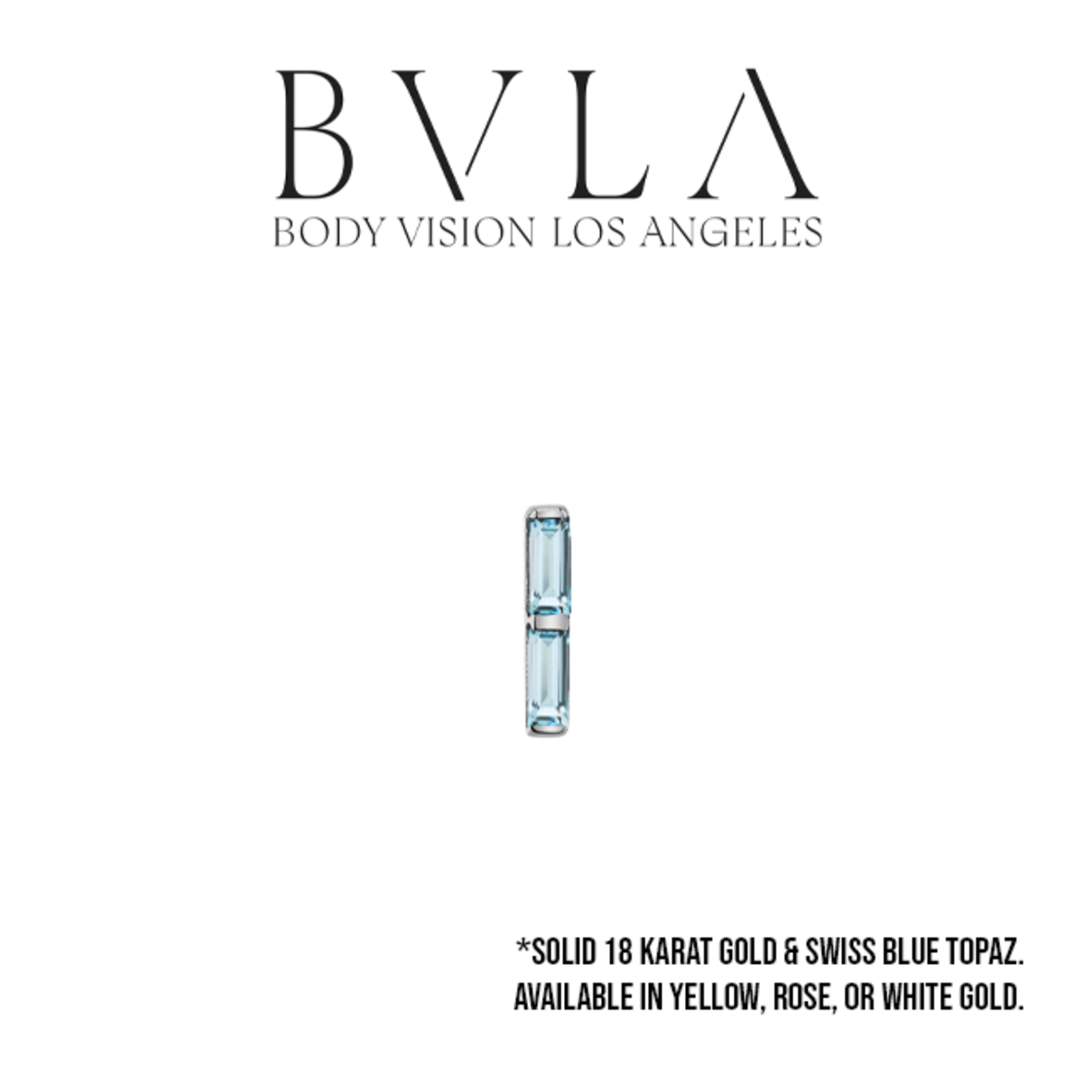 BVLA BVLA 5.0x1.25mm "Rosalia" press-fit end with 2x 2.5x1.0mm Swiss Blue Topaz
