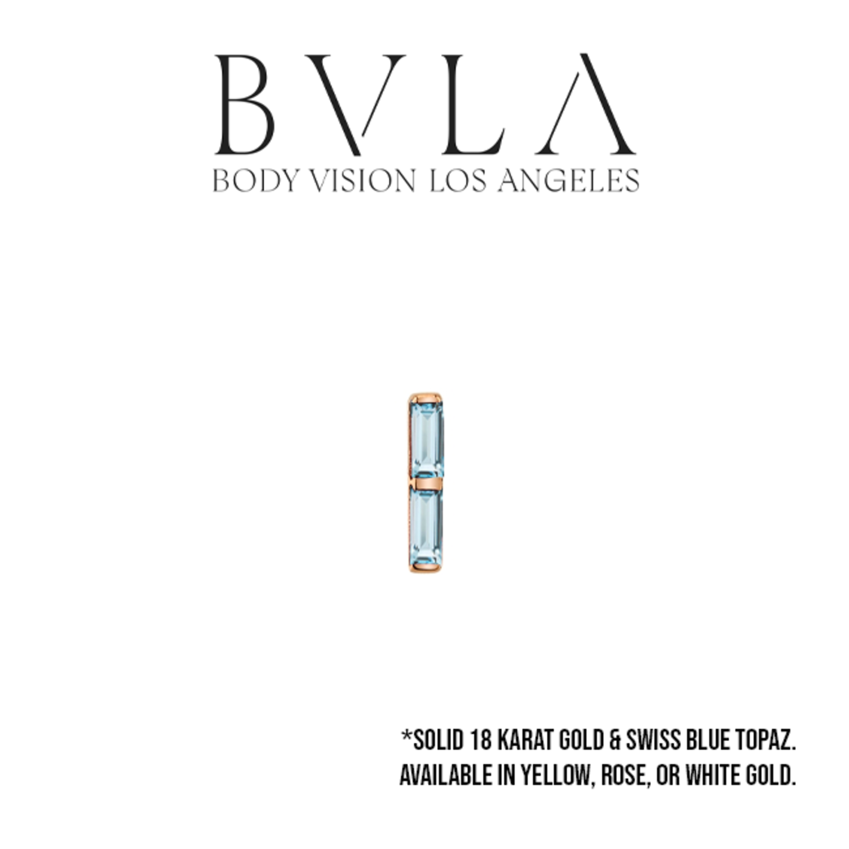 BVLA BVLA 5.0x1.25mm "Rosalia" press-fit end with 2x 2.5x1.0mm Swiss Blue Topaz