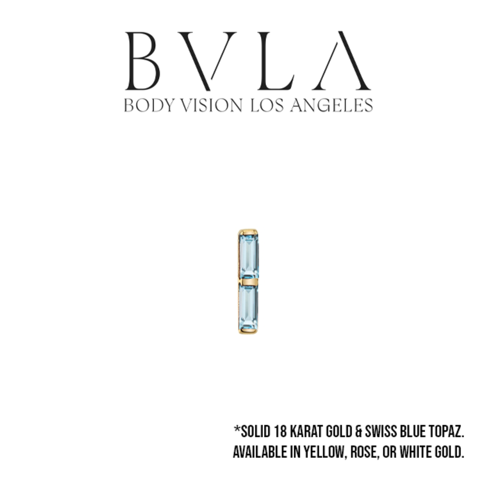 BVLA BVLA 5.0x1.25mm "Rosalia" press-fit end with 2x 2.5x1.0mm Swiss Blue Topaz