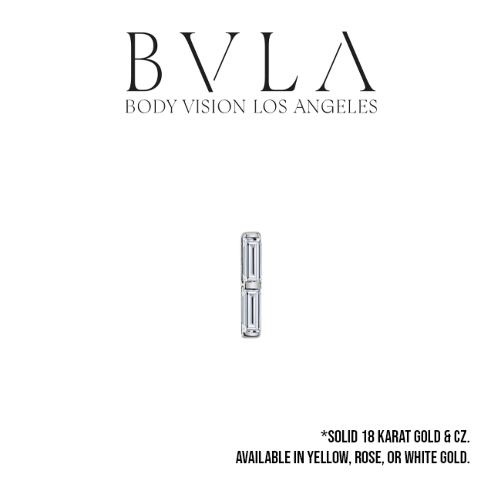 BVLA BVLA "Rosalia" press-fit end with 2x 2.5x1.0 CZ baguette.