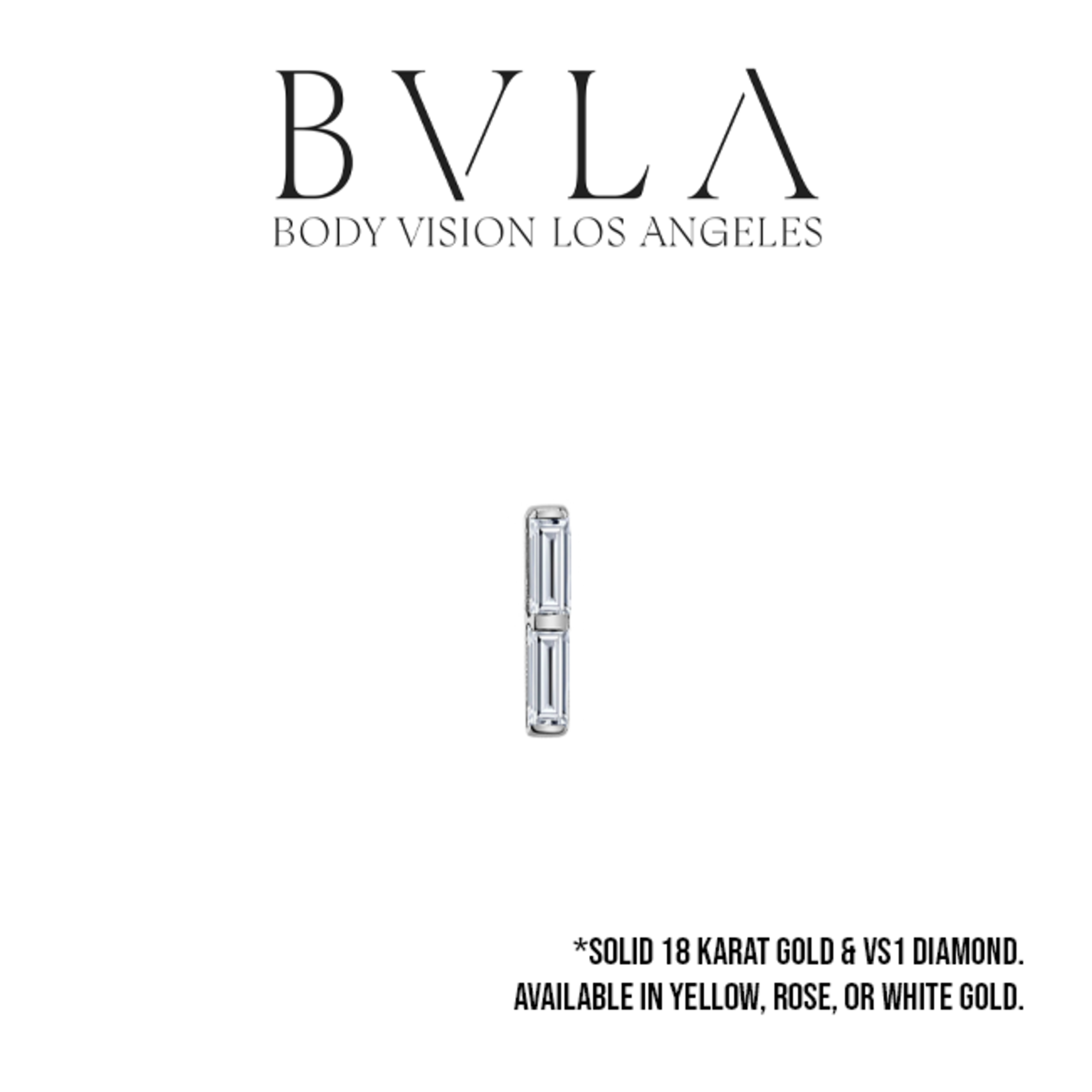 BVLA BVLA 5.0x1.25mm "Rosalia" press-fit end with 2x 2.5x1.0mm VS1 Diamond Baguette
