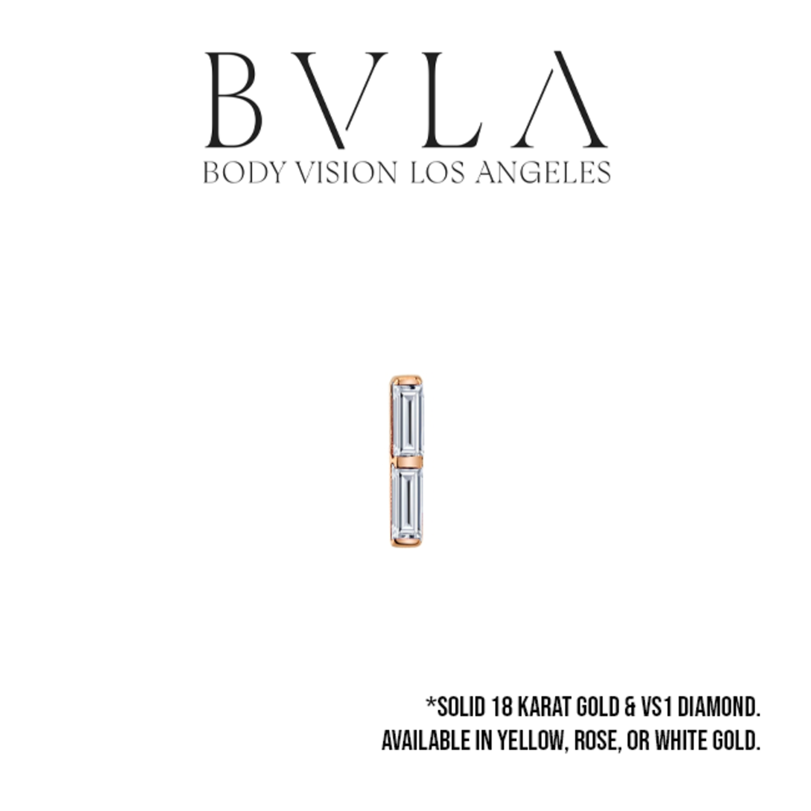 BVLA BVLA 5.0x1.25mm "Rosalia" press-fit end with 2x 2.5x1.0mm VS1 Diamond Baguette