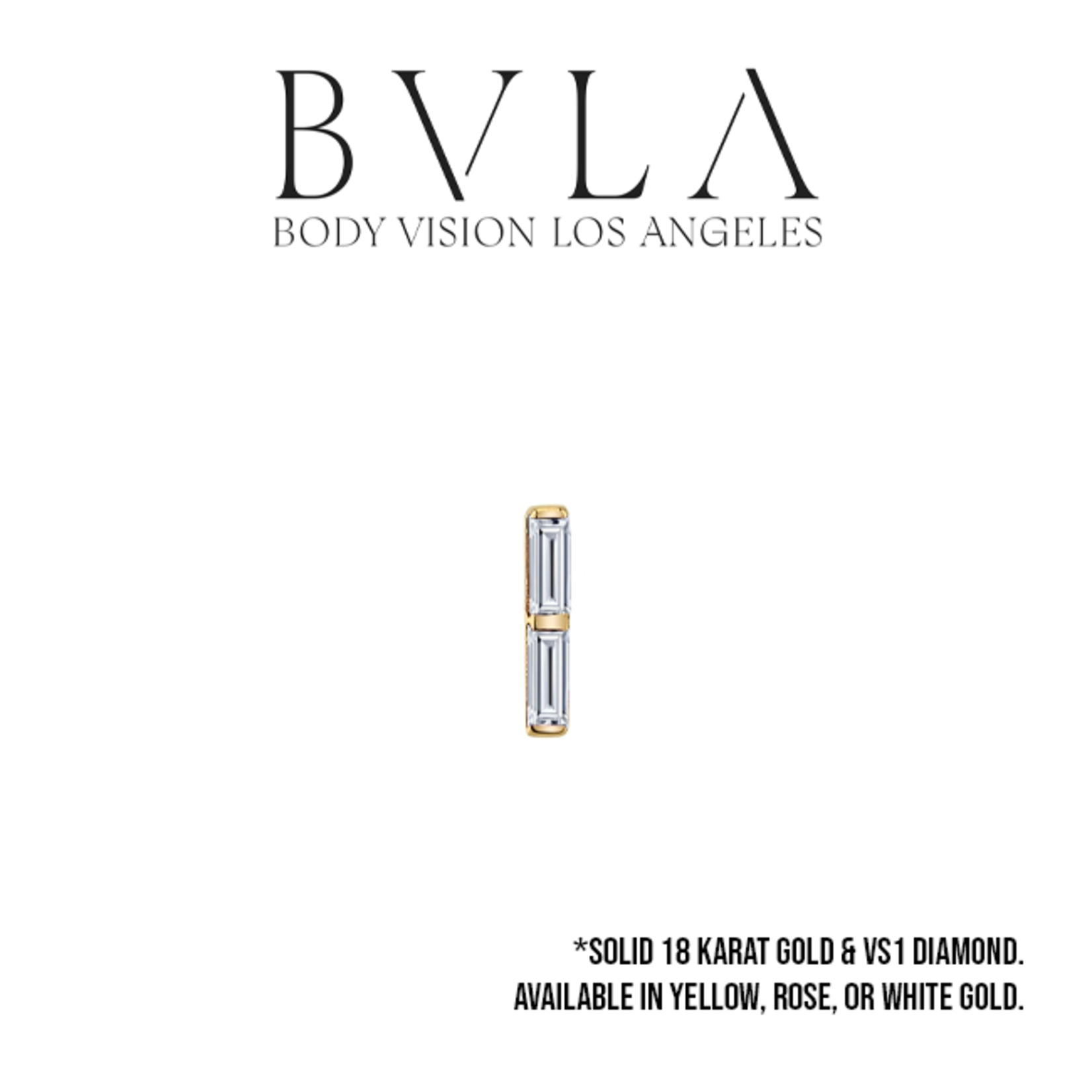 BVLA BVLA 5.0x1.25mm "Rosalia" press-fit end with 2x 2.5x1.0mm VS1 Diamond Baguette