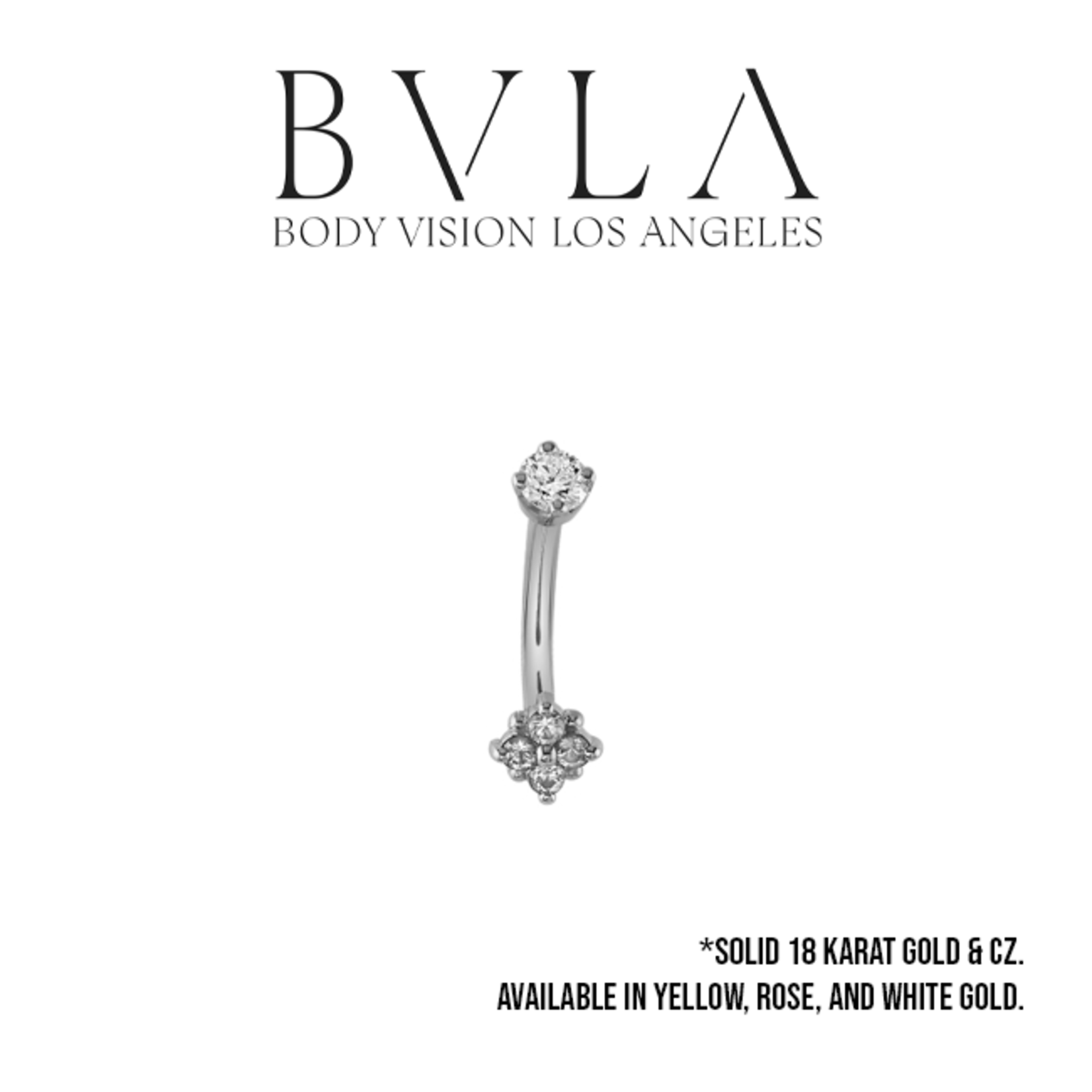 BVLA BVLA 16g "Reema" j-curve with 4x 1.25 CZ and 3.0 CZ top