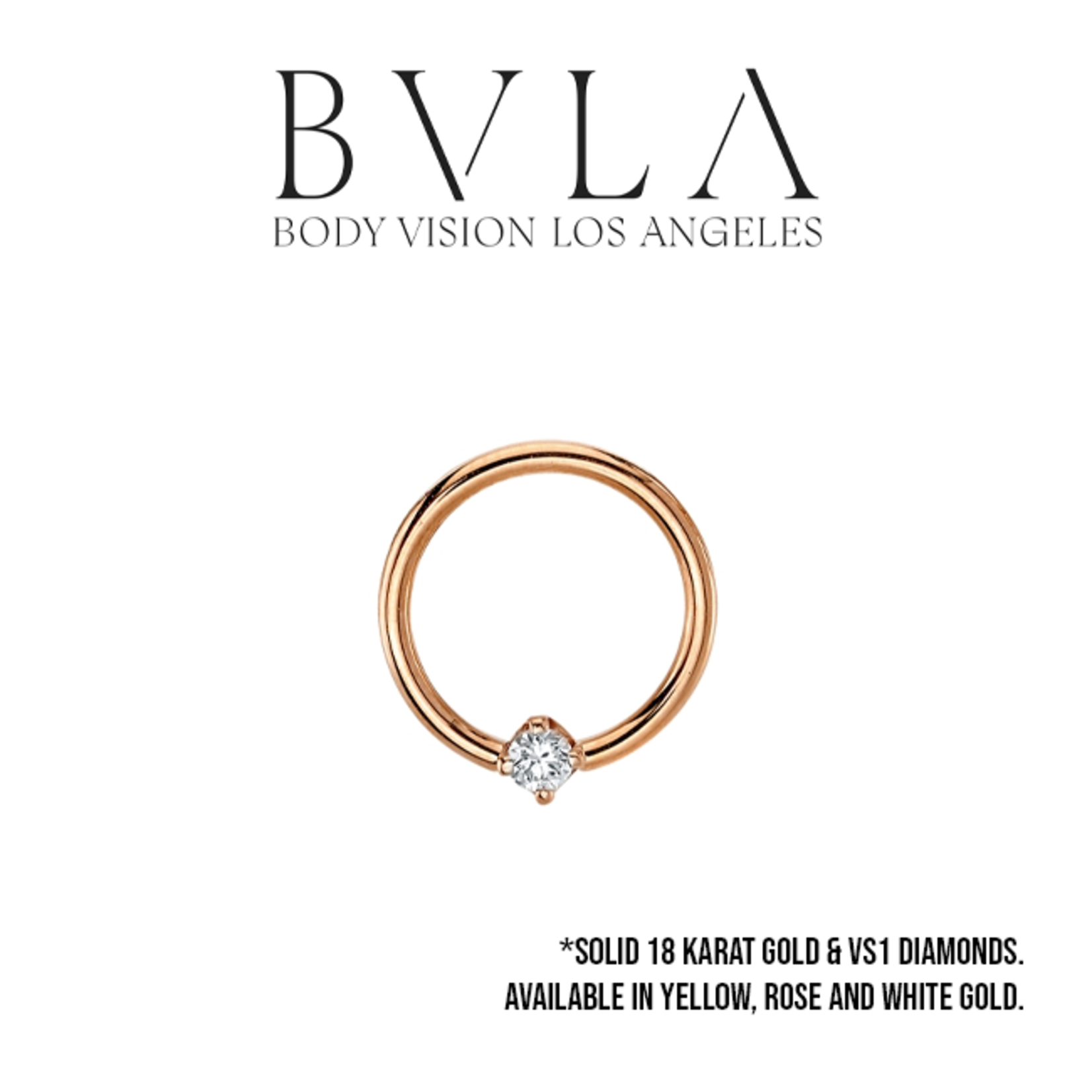 BVLA BVLA 16g fixed ring with prong set 2.0 VS1 diamond