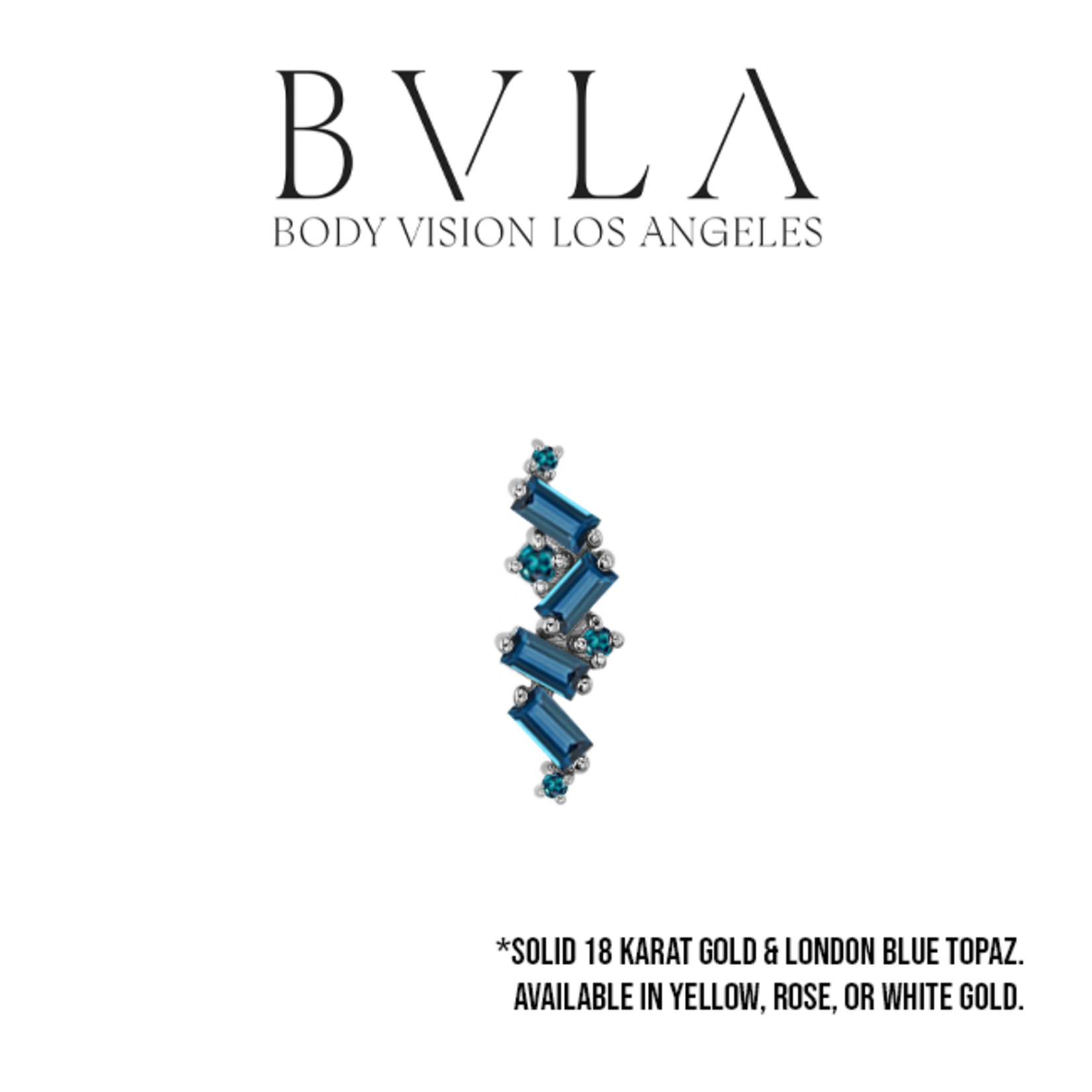 BVLA BVLA "Genesis" threaded end with  4x 3x1.5, 1x 1.25, 2x 1.0, and 1x 1.5 London Blue Topaz