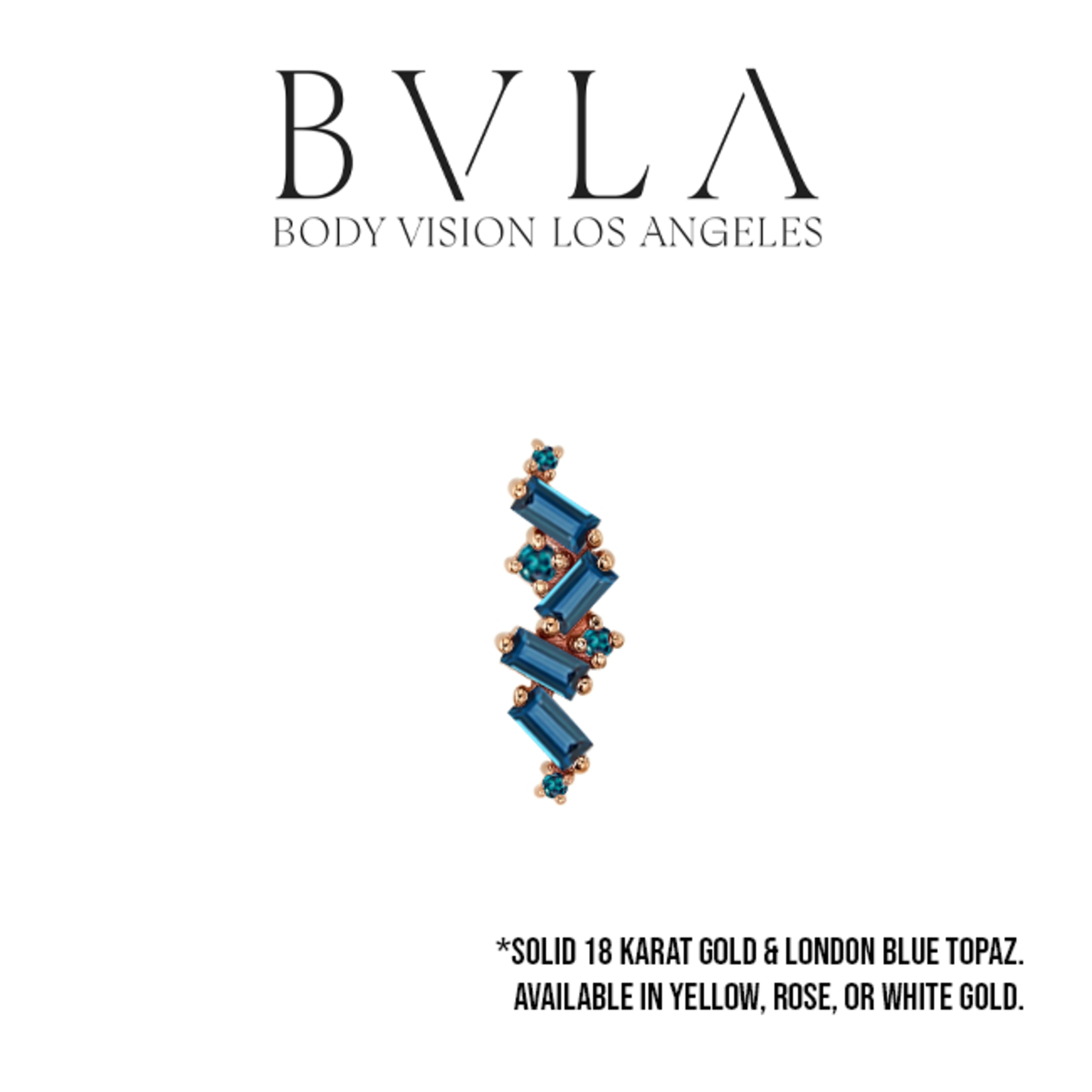 BVLA BVLA "Genesis" threaded end with  4x 3x1.5, 1x 1.25, 2x 1.0, and 1x 1.5 London Blue Topaz