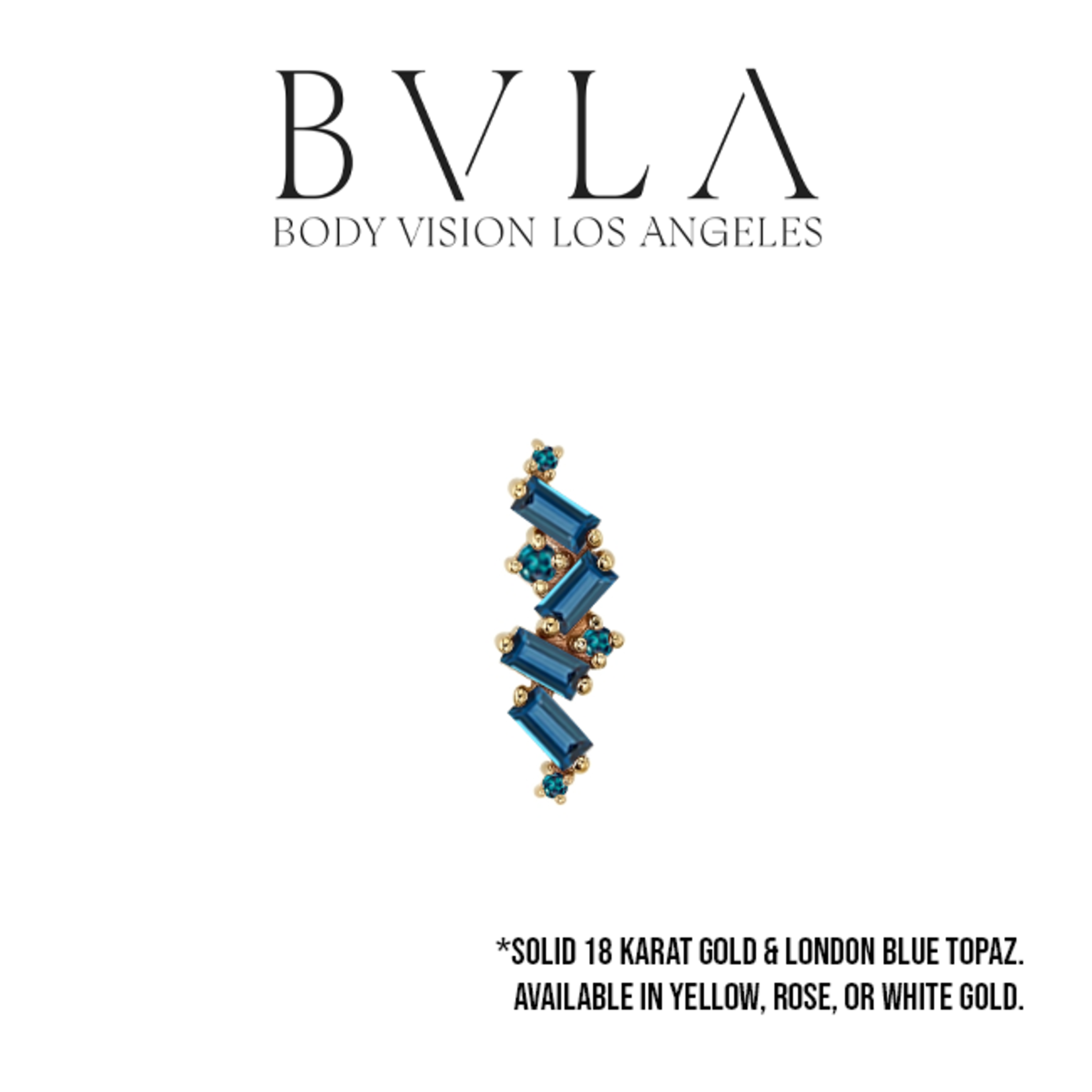 BVLA BVLA "Genesis" threaded end with  4x 3x1.5, 1x 1.25, 2x 1.0, and 1x 1.5 London Blue Topaz