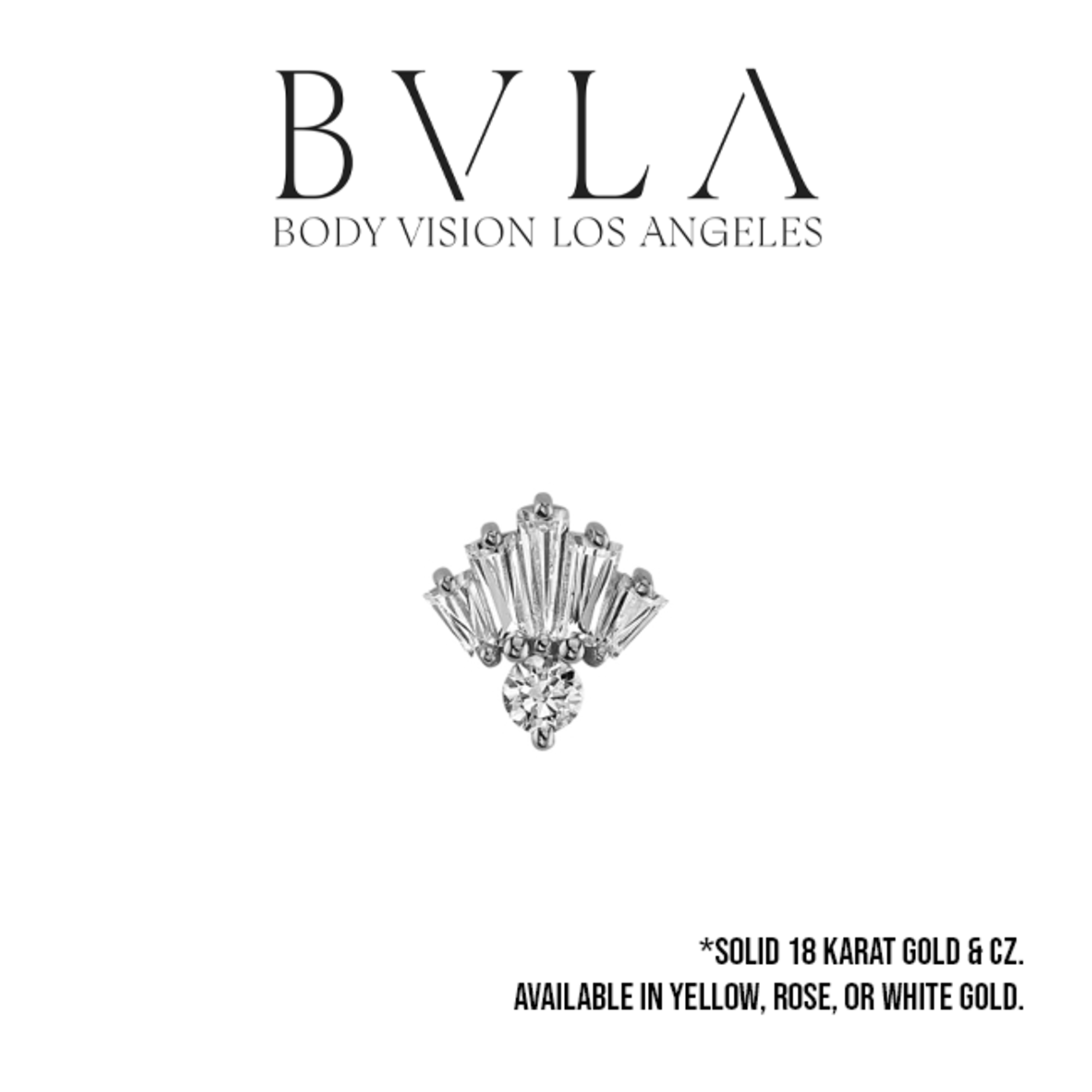 BVLA BVLA "Love Drunk" threaded end with 2x 3x2x1 CZ, 2x 4x2x1.5 CZ, 1x 5x2x1 CZ and 3.0 CZ