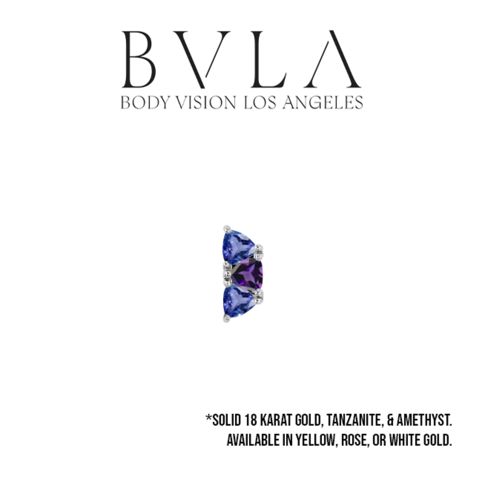 BVLA BVLA 8x3 "Irisa 3" threaded end with alternating 3.0 Tanzanite and Amethyst
