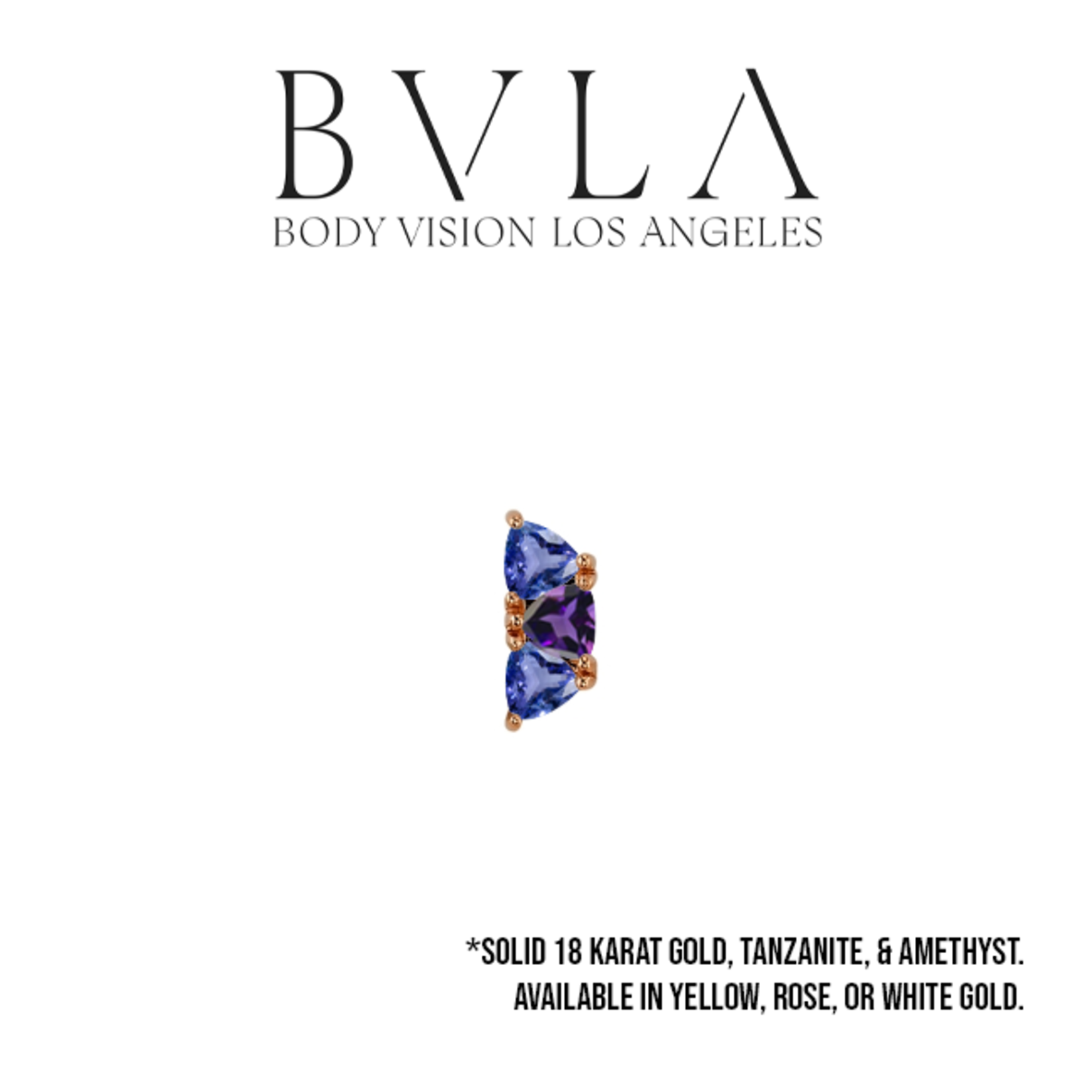 BVLA BVLA 8x3 "Irisa 3" threaded end with alternating 3.0 Tanzanite and Amethyst