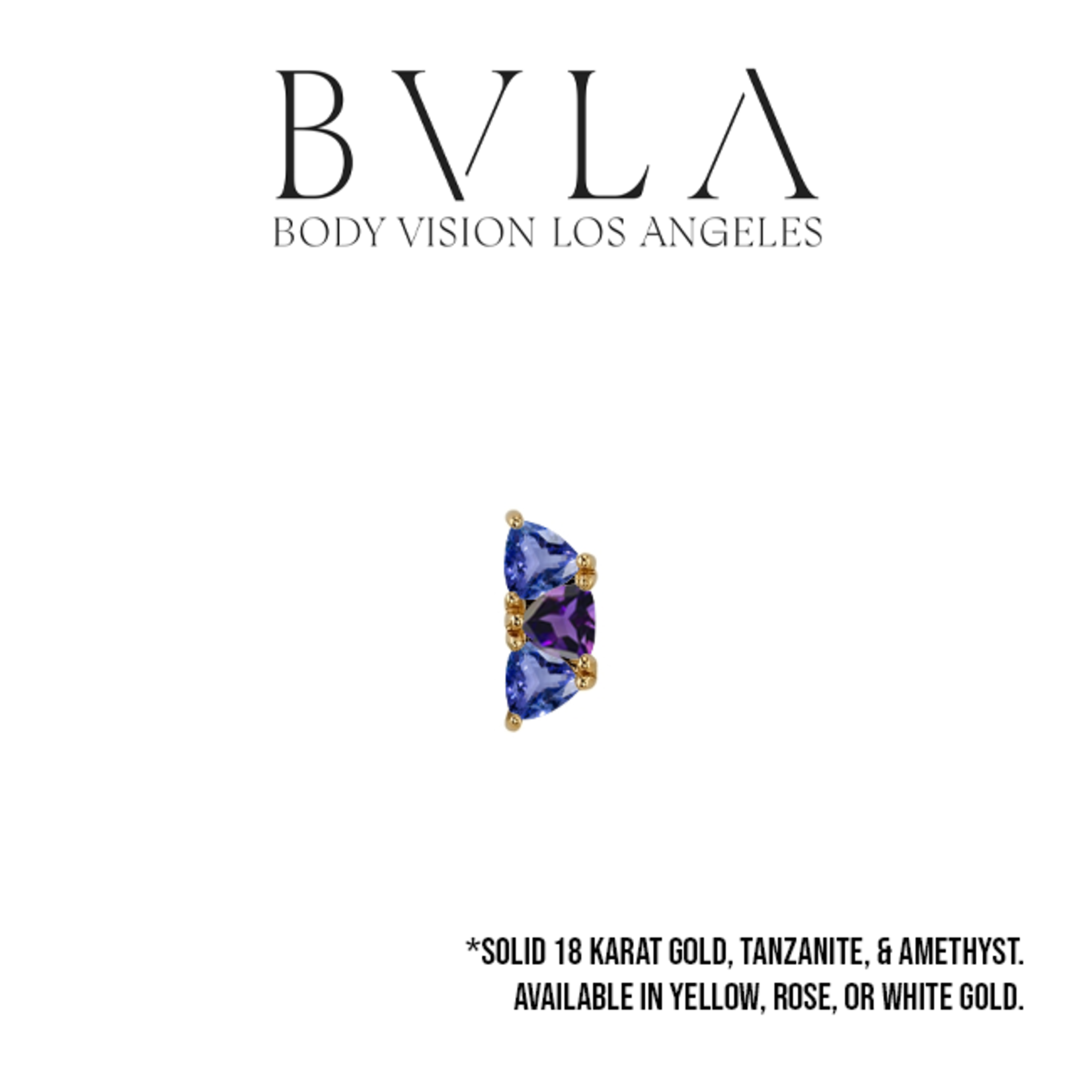 BVLA BVLA 8x3 "Irisa 3" threaded end with alternating 3.0 Tanzanite and Amethyst