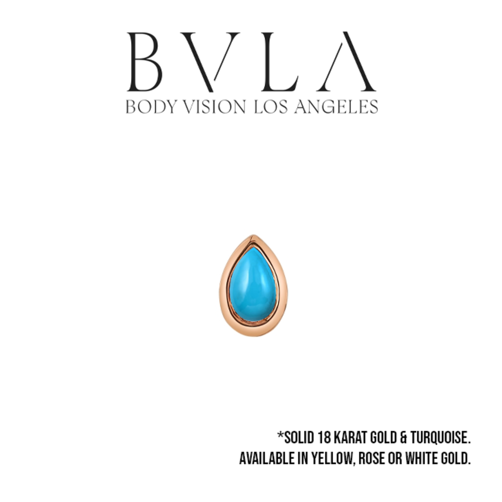 BVLA BVLA 4x2.5 cabochon pear press fit end with 4x2.5 turquoise