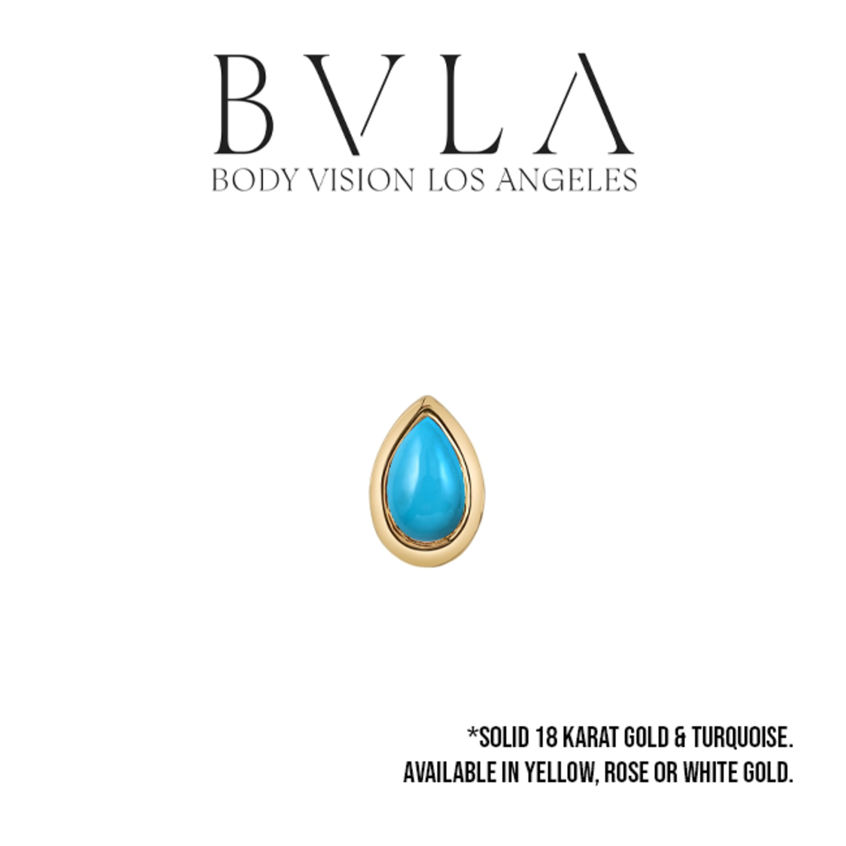 BVLA BVLA 4x2.5 cabochon pear press fit end with 4x2.5 turquoise