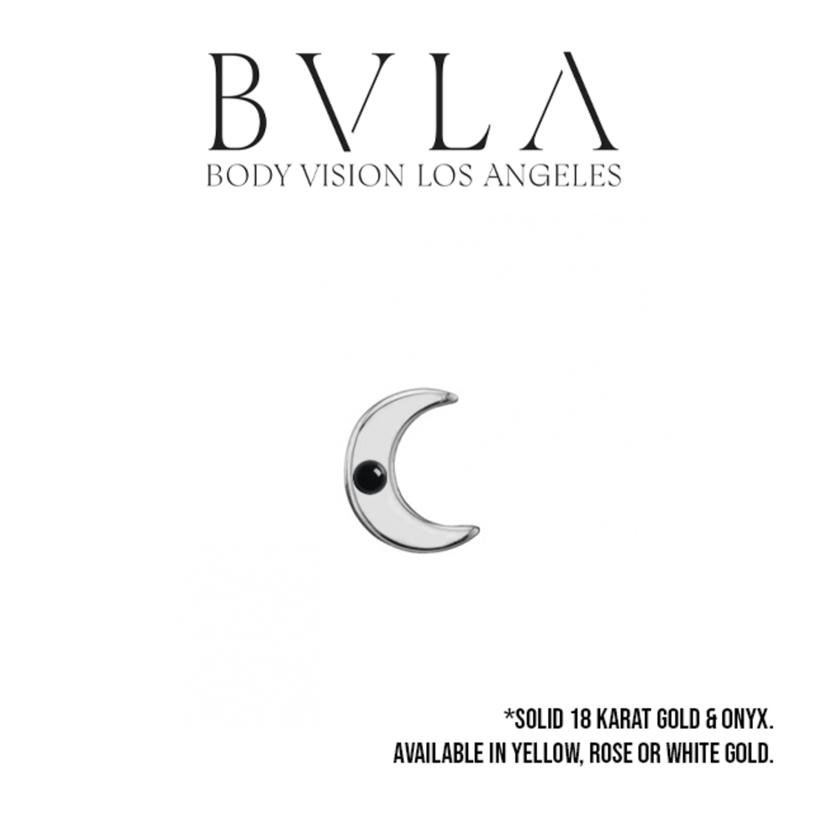 BVLA BVLA 5.0 crescent moon press fit end with 1.25 flush-set onyx cabochon