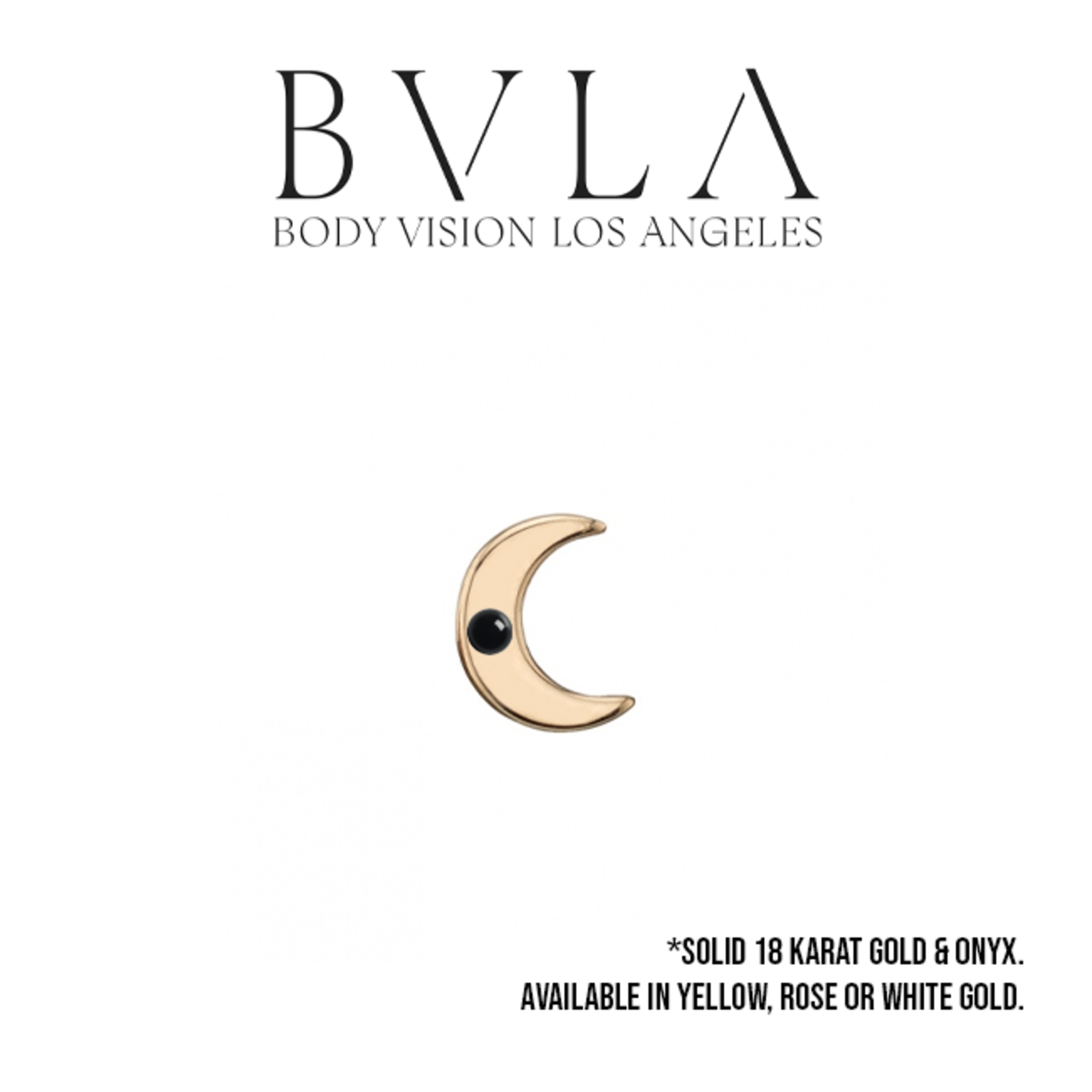 BVLA BVLA 5.0 crescent moon press fit end with 1.25 flush-set onyx cabochon