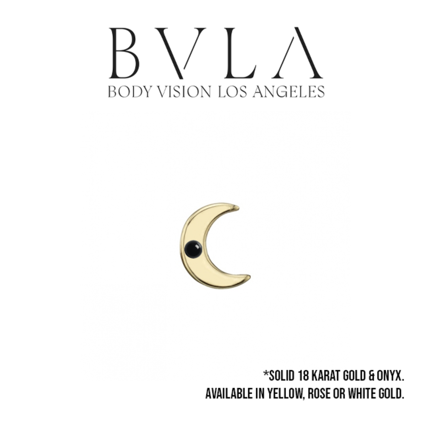 BVLA BVLA 5.0 crescent moon press fit end with 1.25 flush-set onyx cabochon