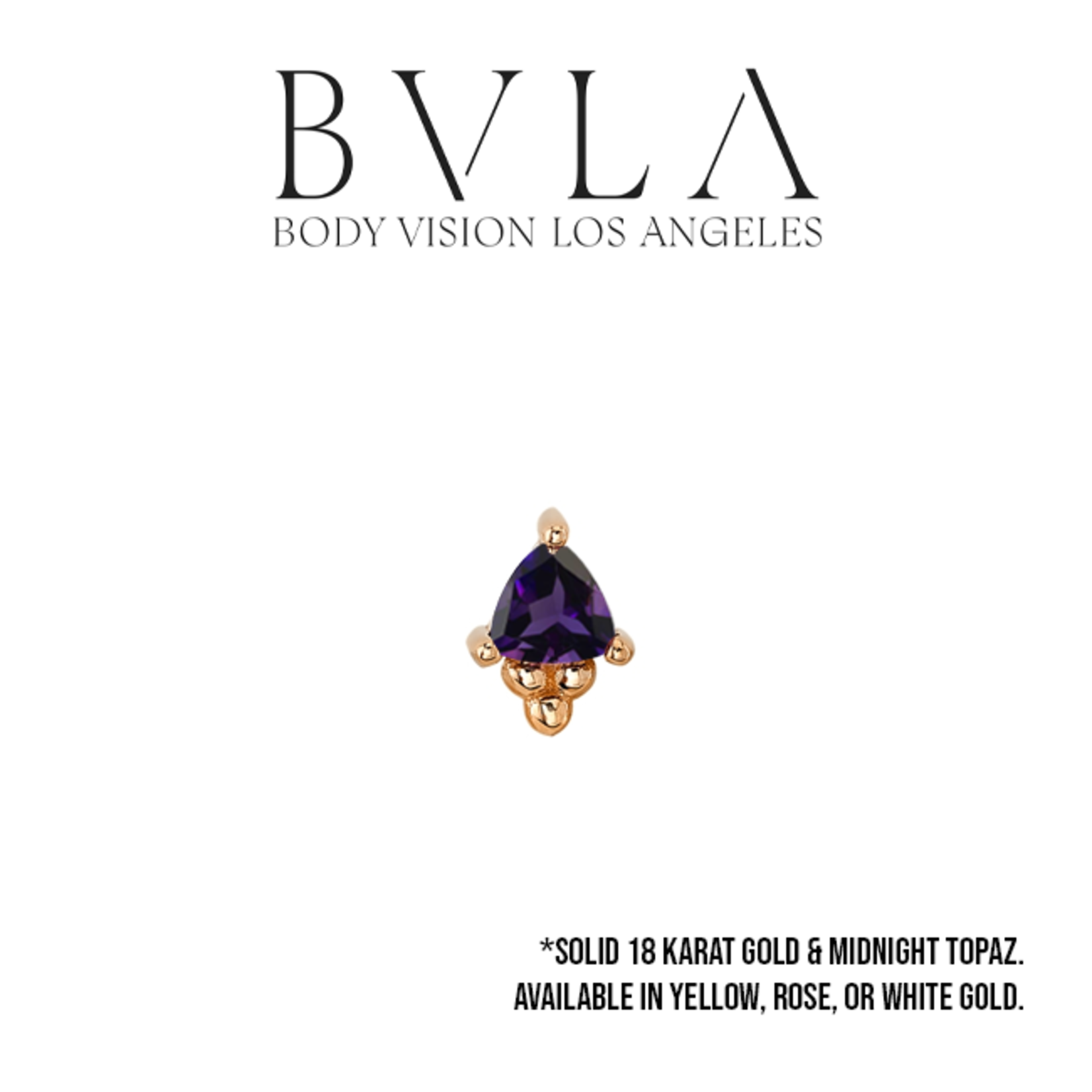 BVLA BVLA "Timka" press fit end with 3.0 Midnight Topaz trillion