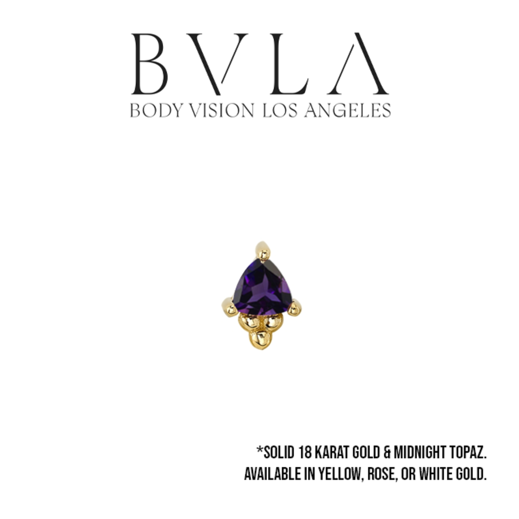 BVLA BVLA "Timka" press fit end with 3.0 Midnight Topaz trillion
