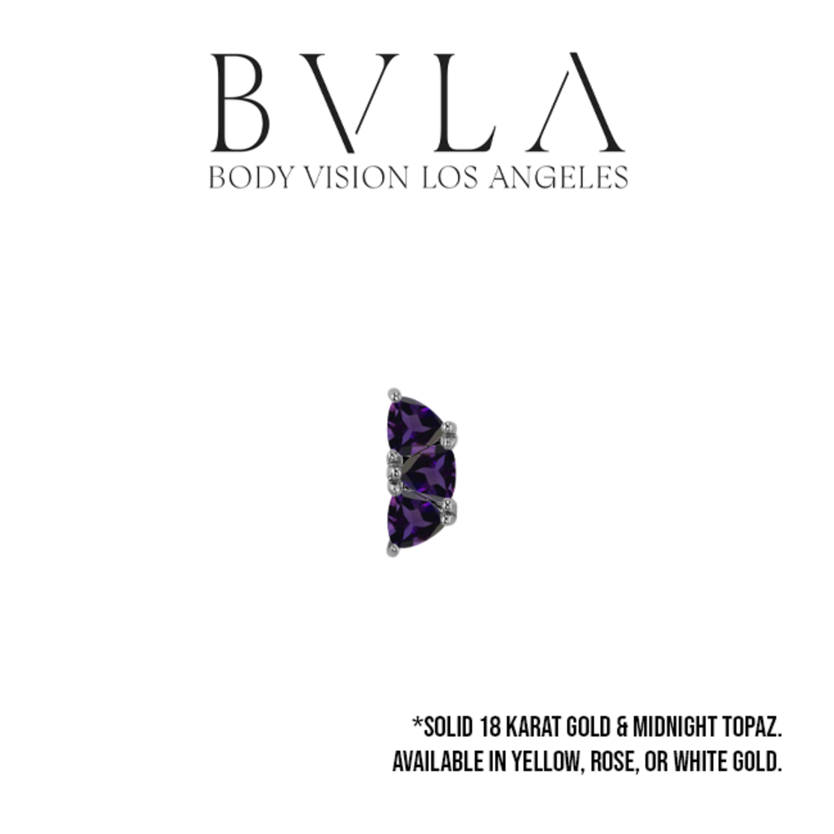 BVLA BVLA 8x3 "Irisa 3" threaded end with 3x 3.0 Midnight Topaz trillions
