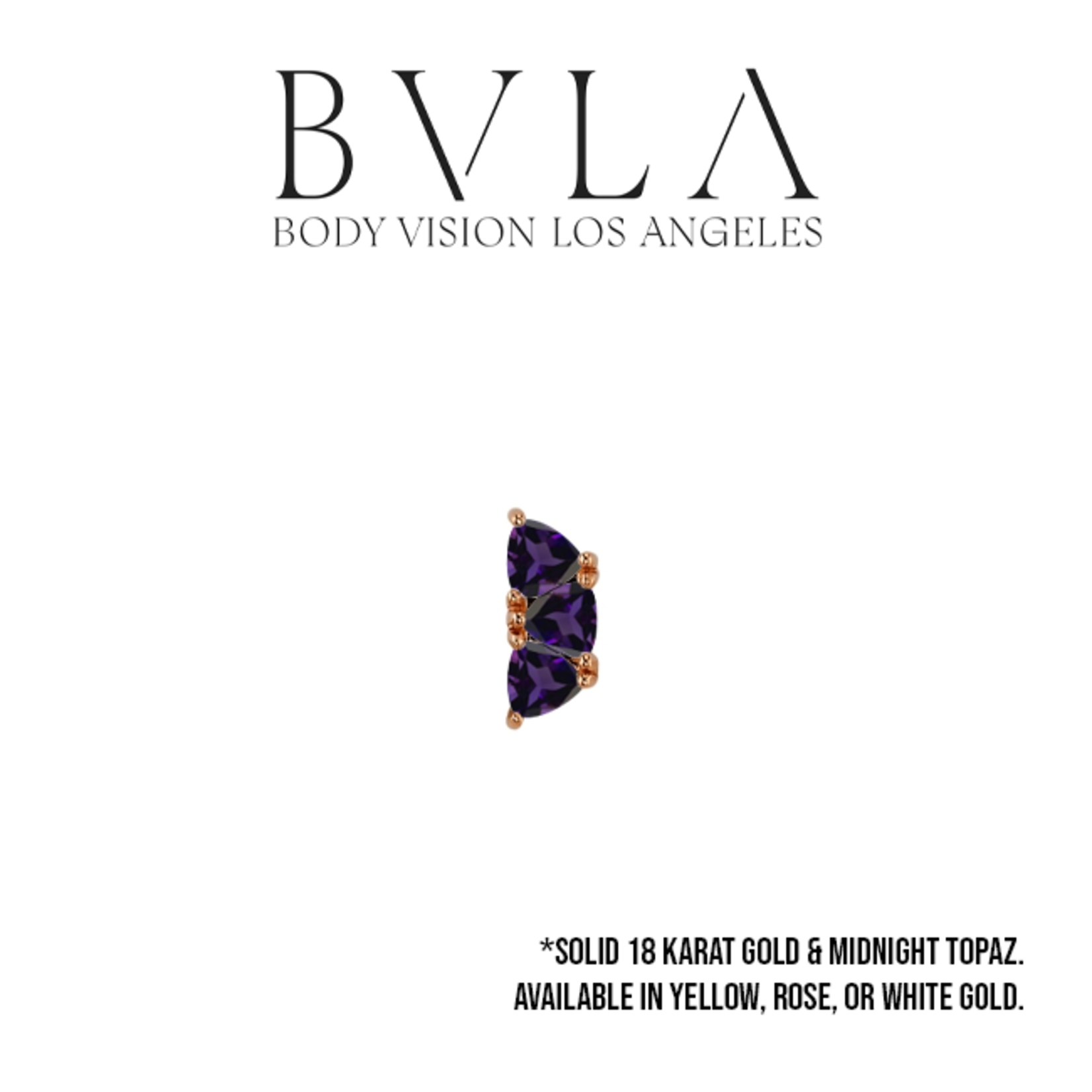 BVLA BVLA 8x3 "Irisa 3" threaded end with 3x 3.0 Midnight Topaz trillions